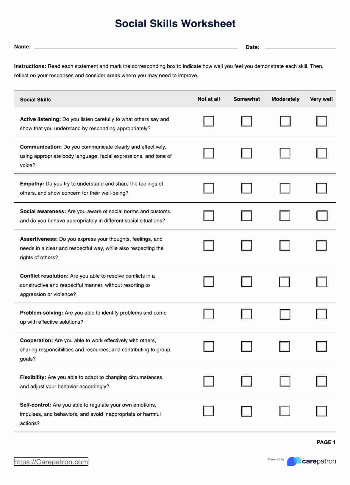 Social Skills Worksheet within Free Printable Social Skills Activities