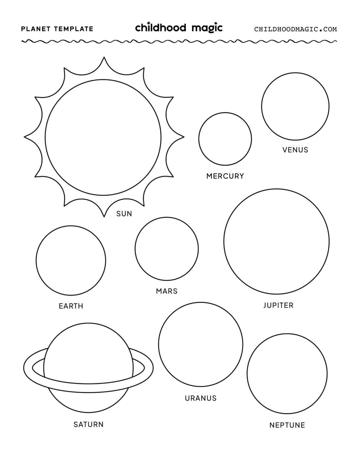 Solar System Felt Board Craft For Kids! - Childhood Magic with regard to Free Printable Planets To Cut Out