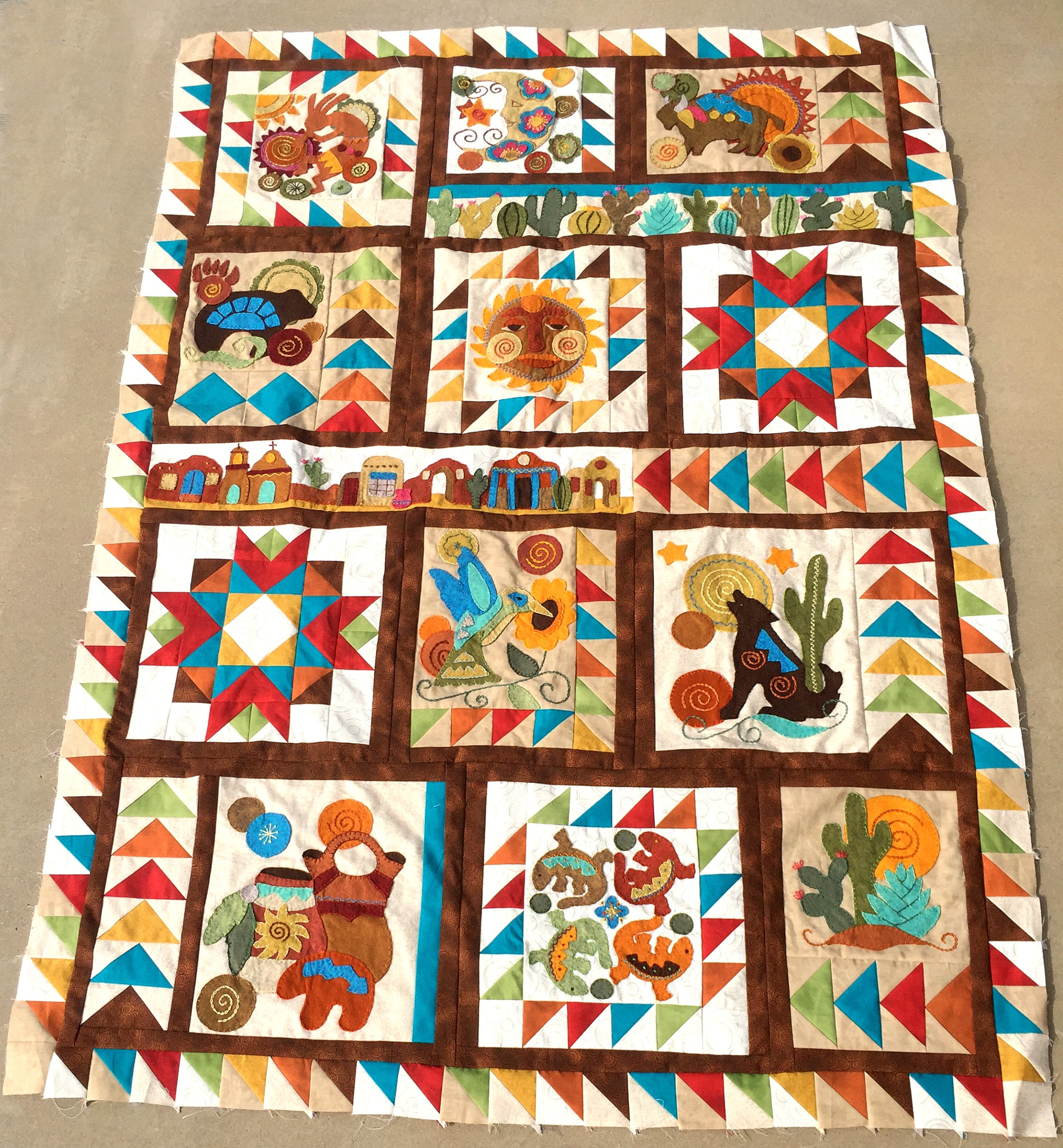 Sonoran Trail Sew Along- Hummingbird And Coyote! for Free Printable Southwest Quilt Patterns