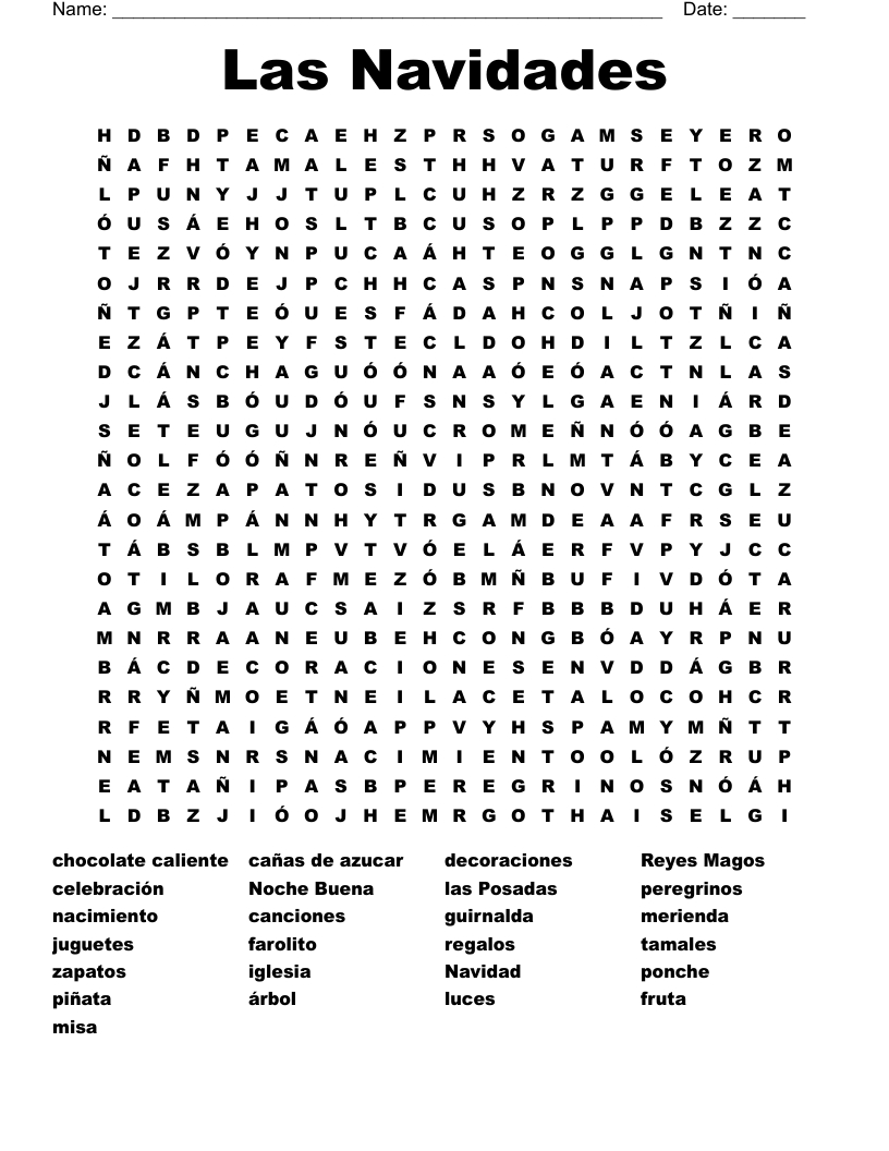 Spanish Word Search - Wordmint with Spanish Puzzles Printable Free