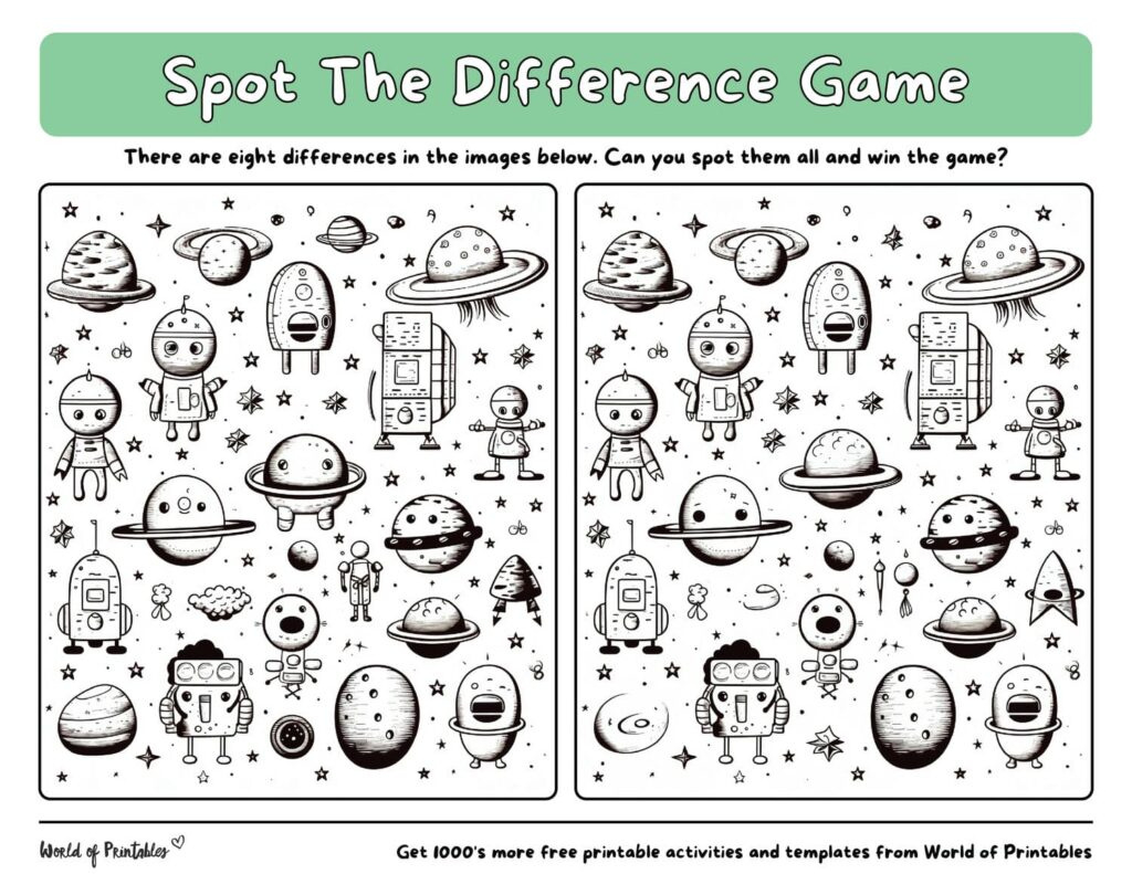 Spot The Difference - 100 Games To Print &amp;amp; Play! - World Of Printables intended for Free Printable Spot The Difference For Elderly
