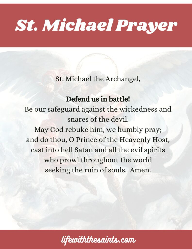 St Michael Prayer Printable (Prayer For Protection Against Evil throughout Printable Free Printable St Michael Prayer