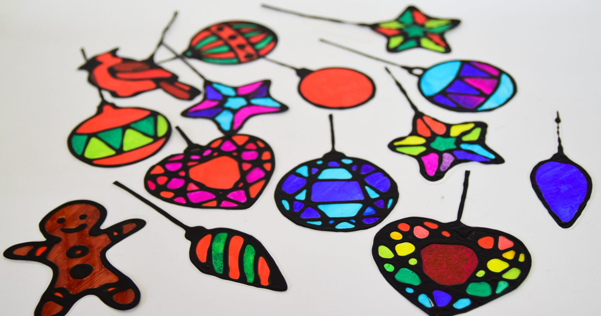 Stained Glass Christmas Suncatchers With Free Printable Templates inside Free Printable Christmas Stained Glass Patterns