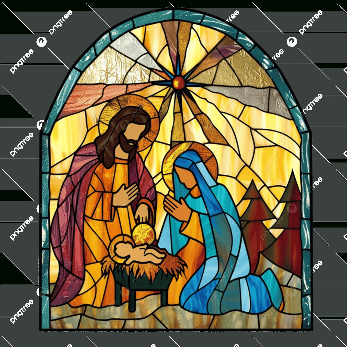 Stained Glass Window With Motifs Of The Nativity Jesus, Stained regarding Free Stained Glass Patterns Printable Jesus