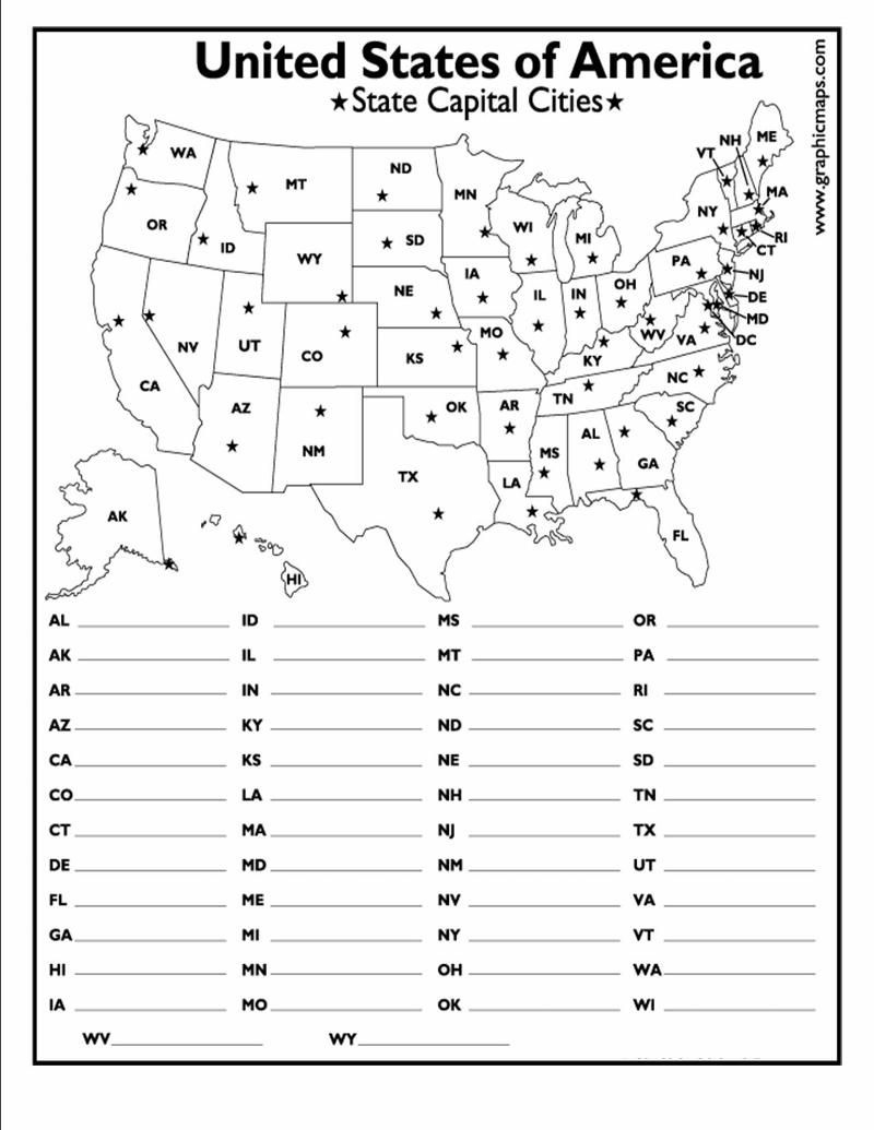 States And Capitals Worksheets: Engaging Learning Resources For inside Free Printable State Capitals Quiz