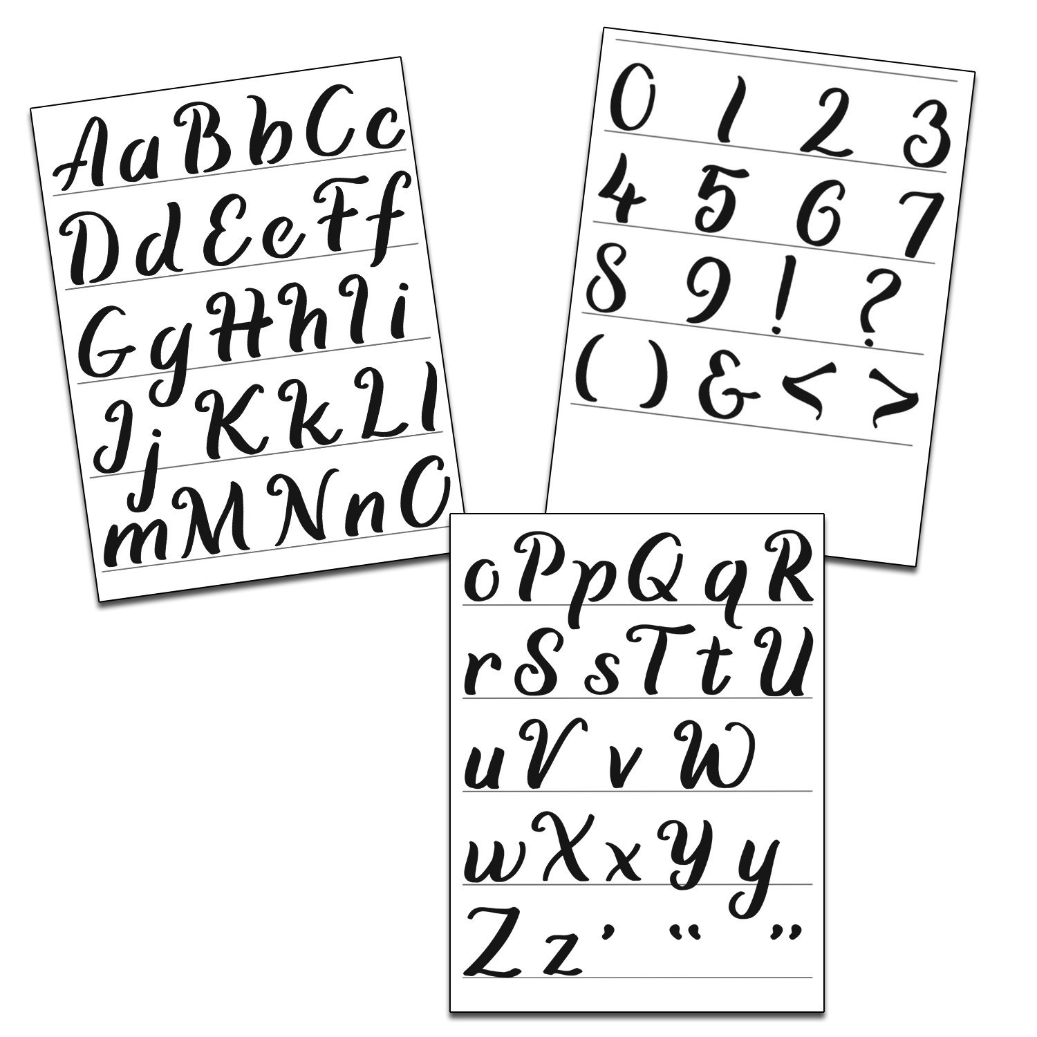 Stencil 8.5X11 Alphabet Calligraphy - 842254060320 for 8.5X11 Printable Stencil Letters