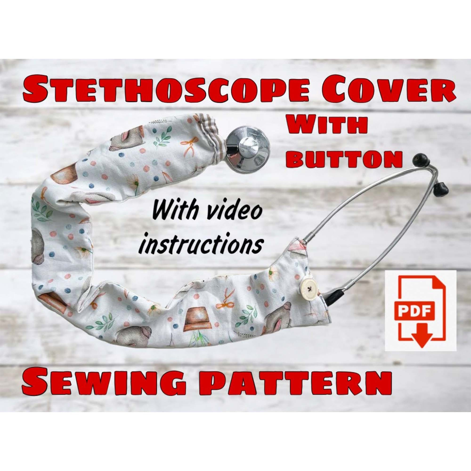 Stethoscope Cover With Button Sewing Pattern Style 2 With Video throughout Printable Stethoscope Cover Pattern