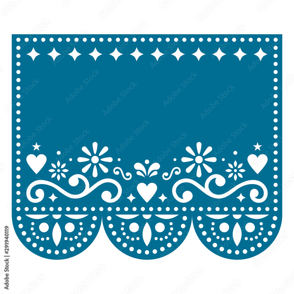 Stock-Vektorgrafik „Papel Picado Vector Template Design With No with Free Printable Papel Picado Patterns