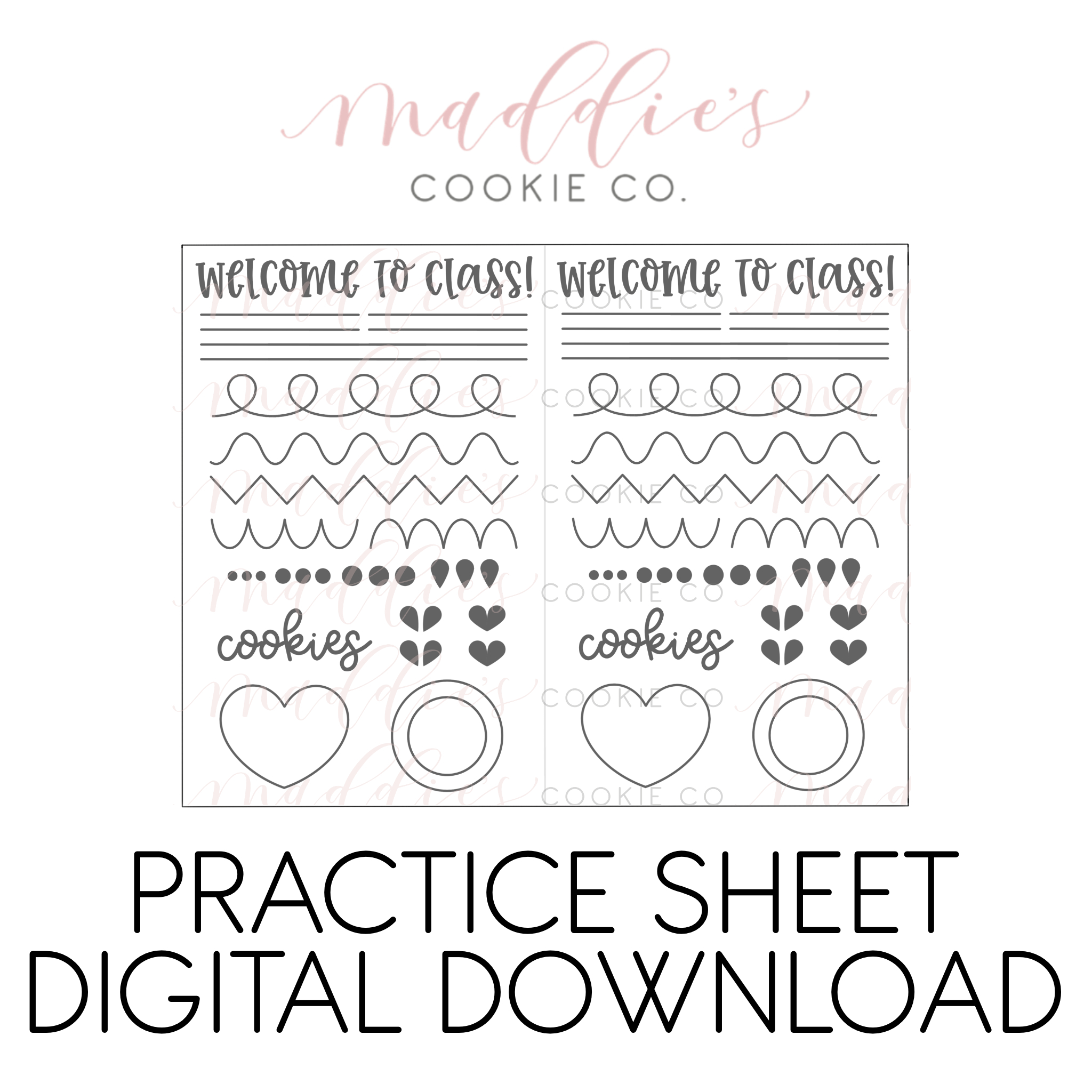 Store 2 — Maddie&amp;#039;S Cookie Co. inside Template Free Printable Icing Practice Sheets