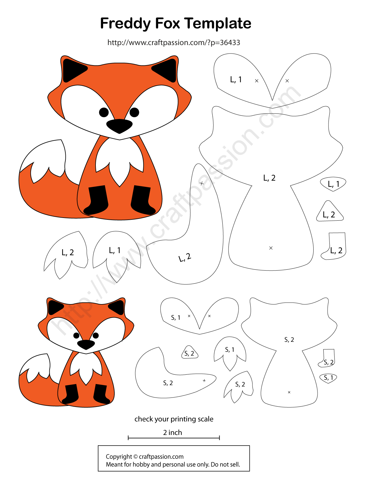 Stuffed Fox Sewing Pattern Free 2025 | Www.yummybowl inside Free Printable Felt Fox Pattern