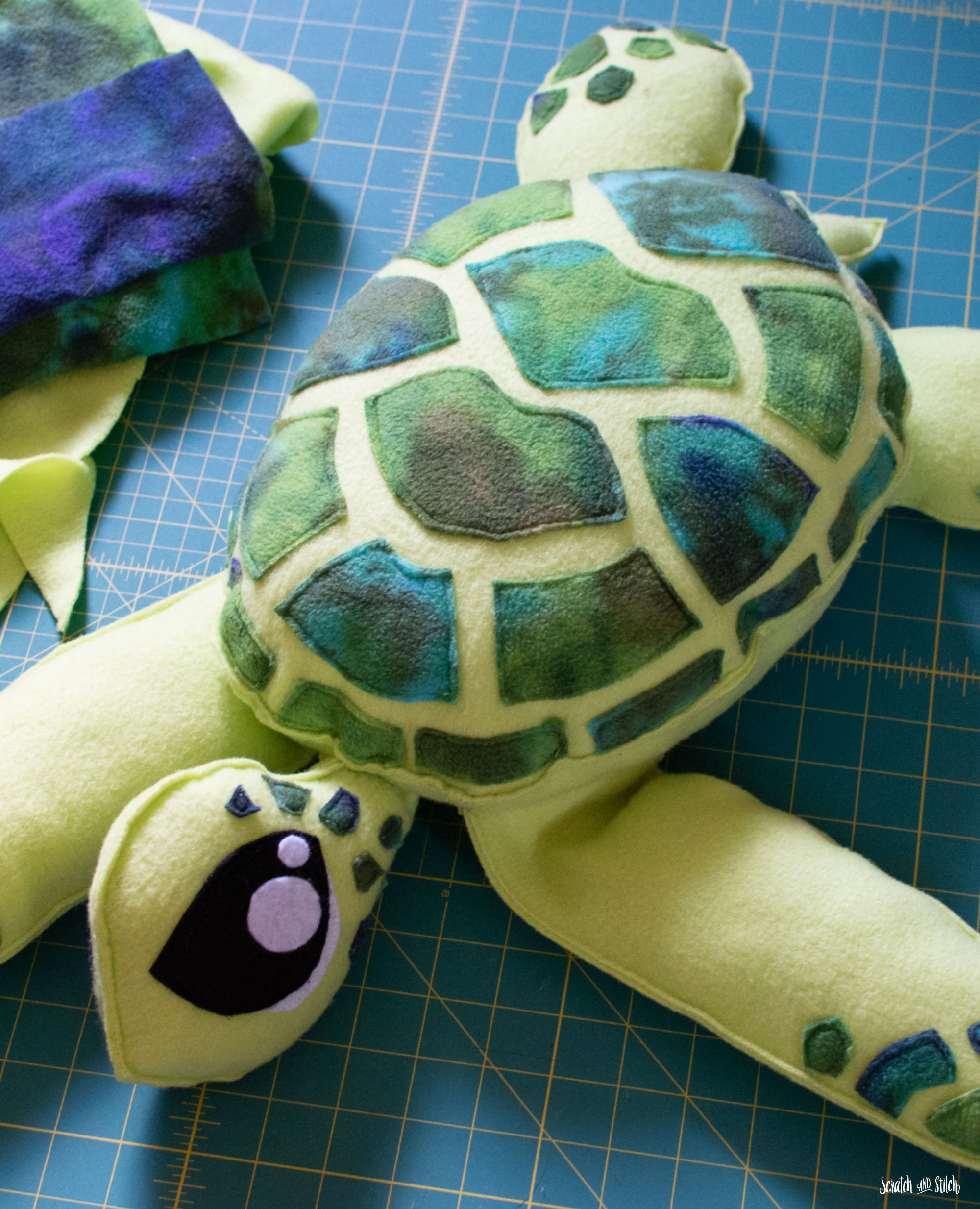 Stuffed Sea Turtle Sewing Pattern | Scratch And Stitch with Free Printable Turtle Sewing Patterns