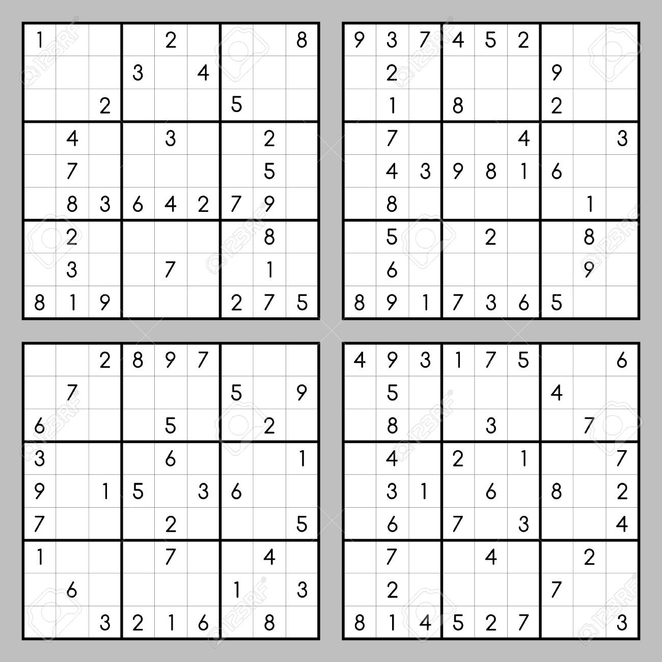 Sudoku Game Vector Set Forming A B C D Letters Royalty Free Svg with Free Printable Alphabet Sudoku Puzzles