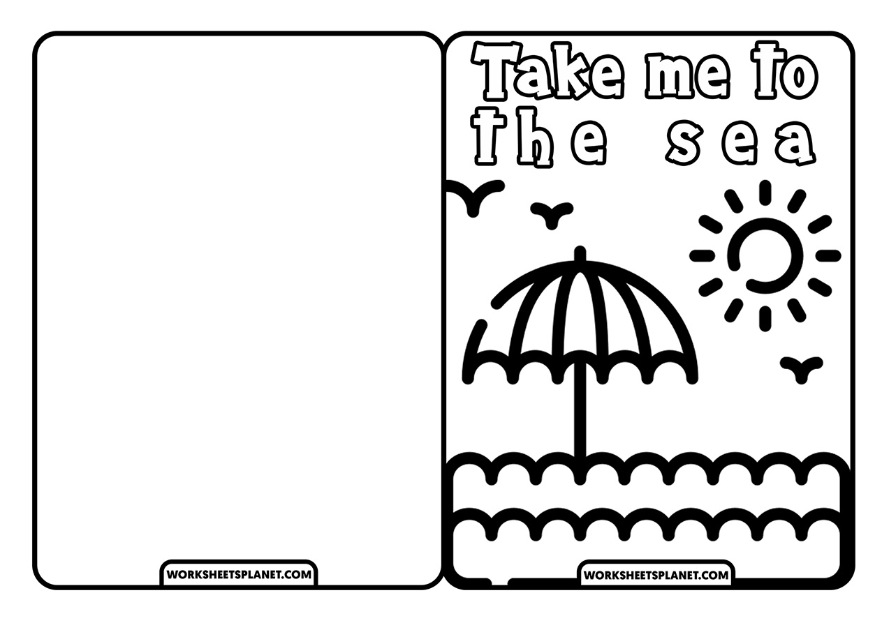 Summer Cards For Coloring - Worksheets Planet intended for Free Printable Summer Cards
