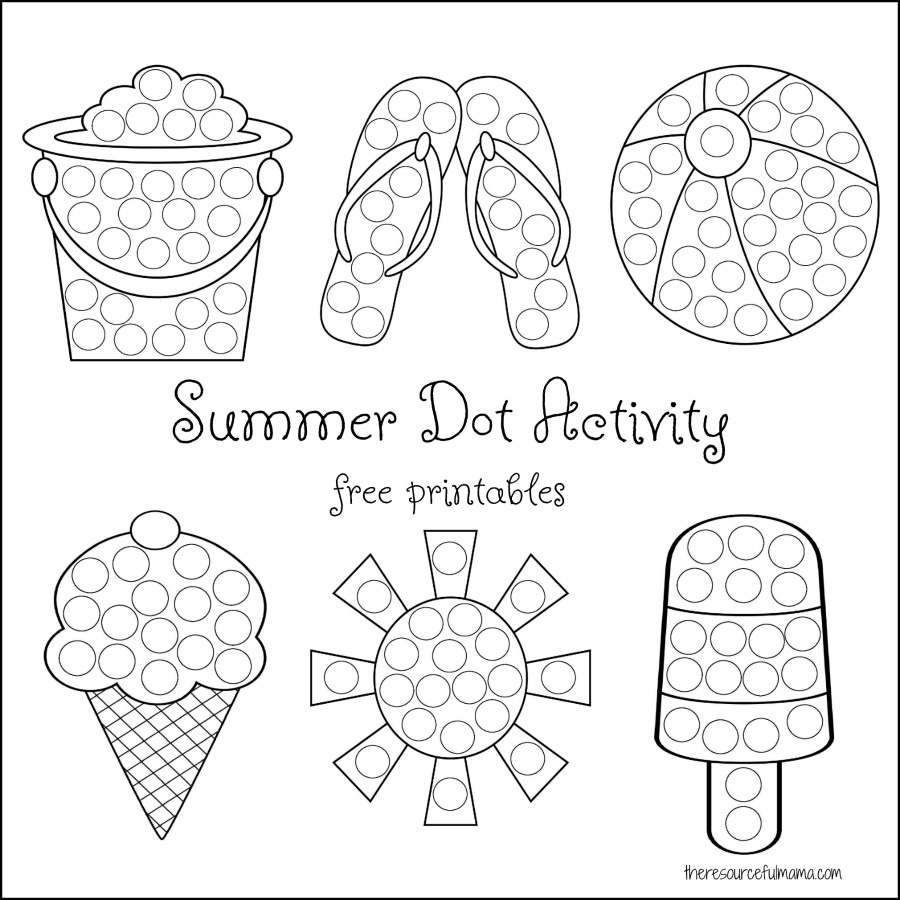 Summer Dot Activity {Free Printables} - The Resourceful Mama inside Do A Dot Free Printables Summer