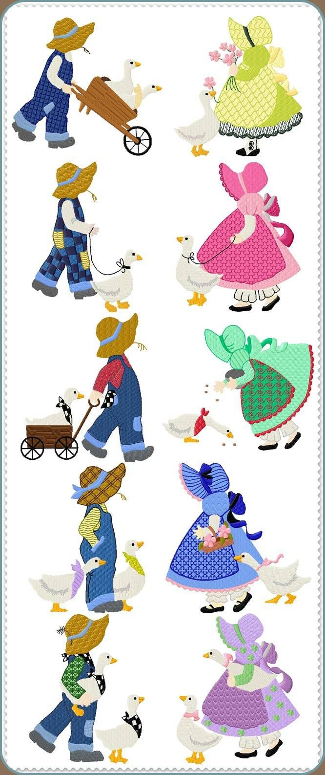 Sunbonnet Sue &amp;amp; Sam Too | Applique Quilt Patterns, Machine for Free Printable Sunbonnet Sue Patterns