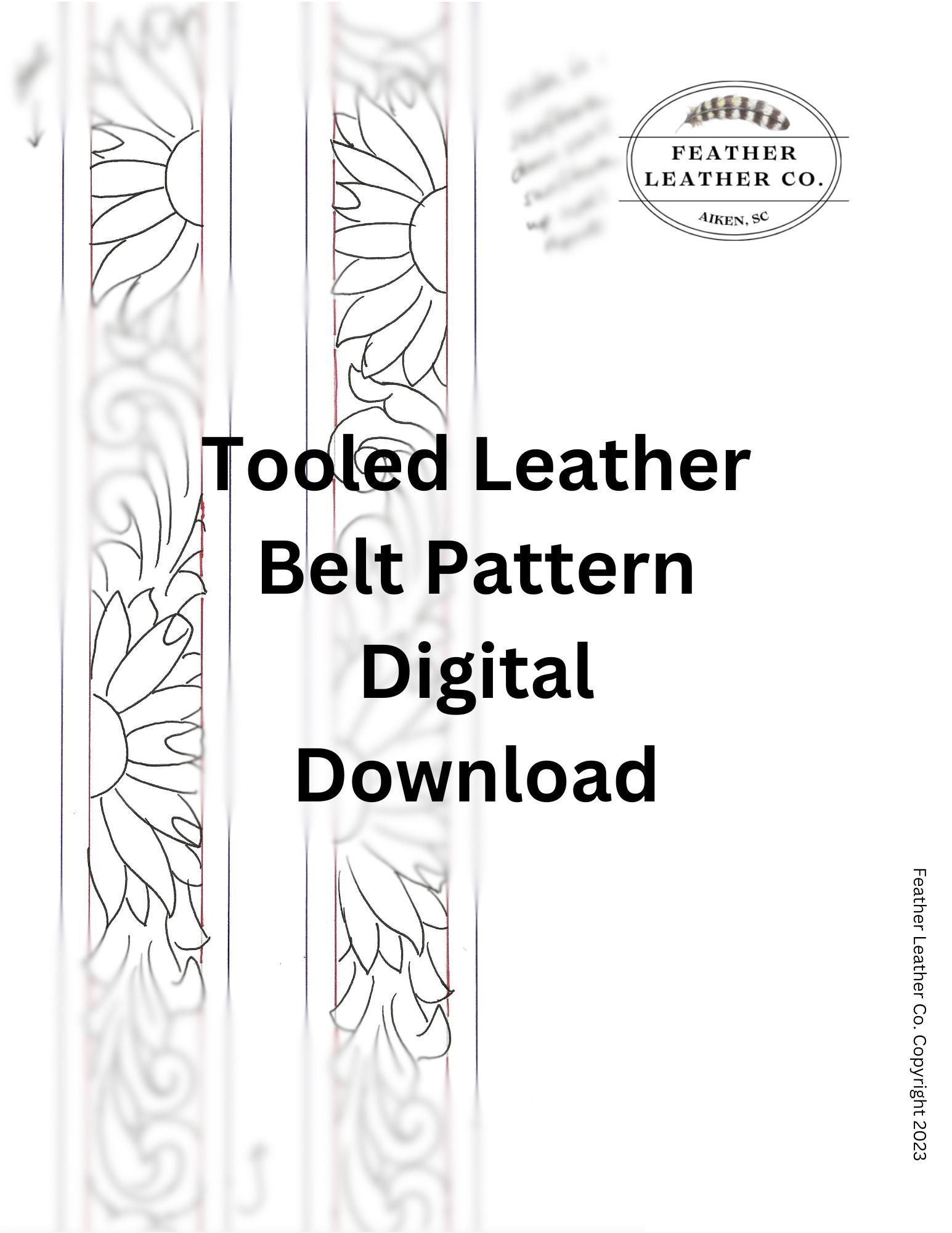 Sunflower And Scroll Belt Pattern- 1.5&amp;quot; With *Free Helpful Tips pertaining to Printable Sunflower Tooling Pattern