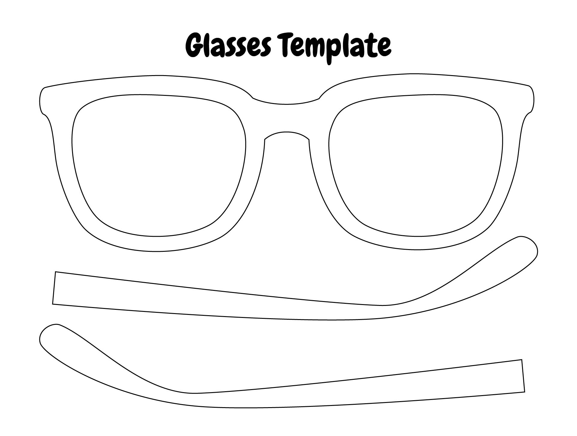 Sunglass Template Free Printable within Sunglass Template Printable Free