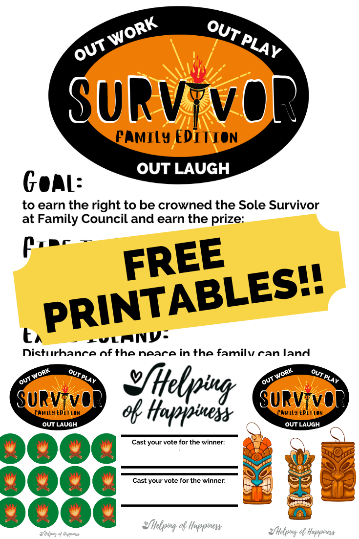 Survivor Family Edition! — Helping Of Happiness pertaining to Free Survivor Printables
