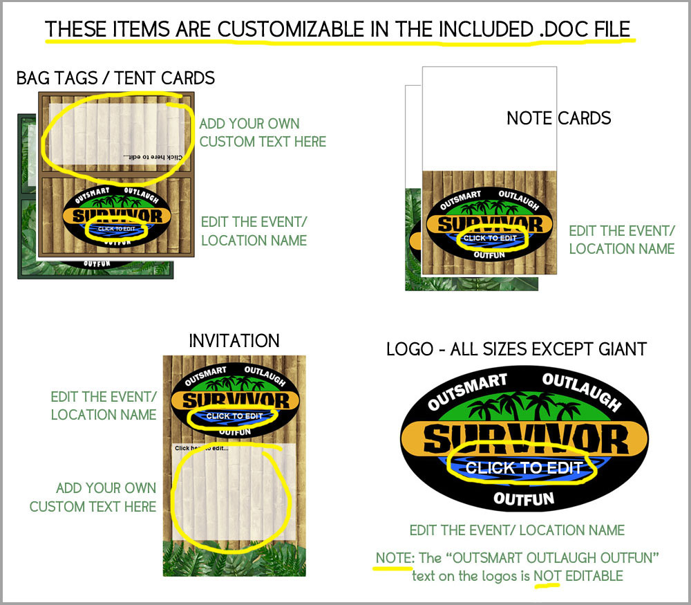 Survivor Party Printables | Chica And Jo for Free Survivor Printables