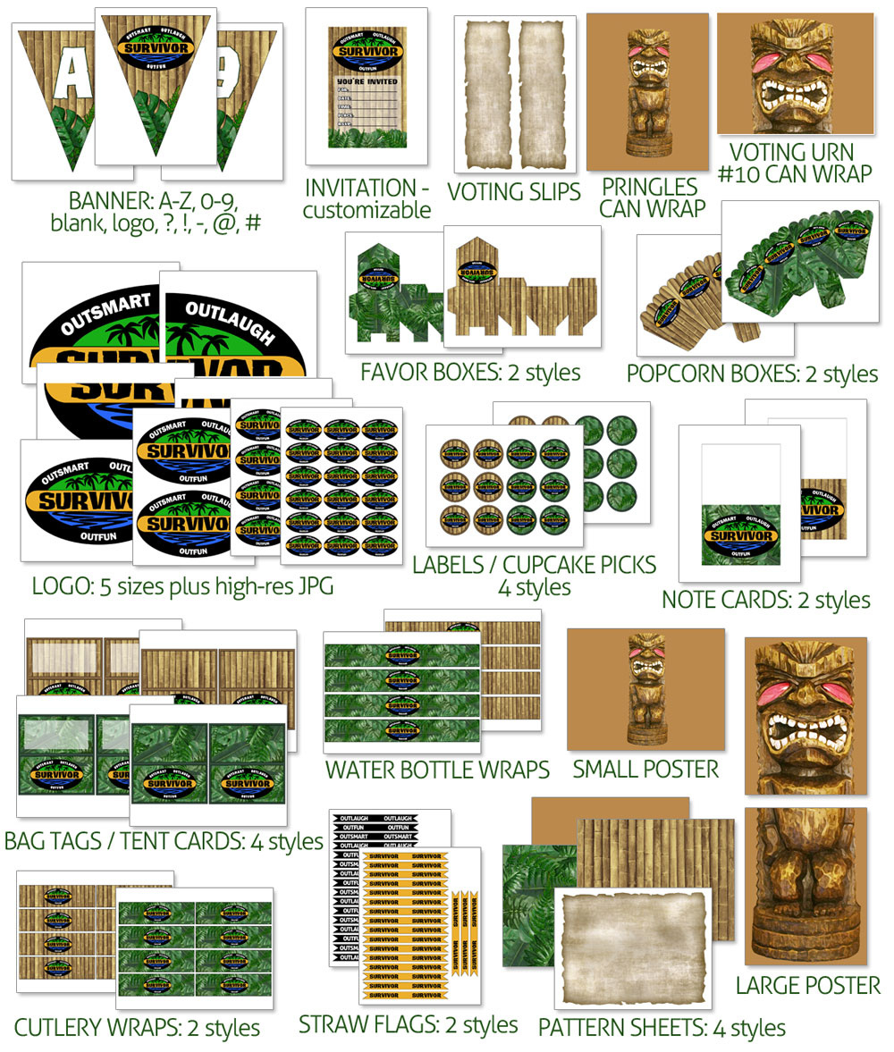 Survivor Party Printables | Chica And Jo with regard to Free Survivor Printables