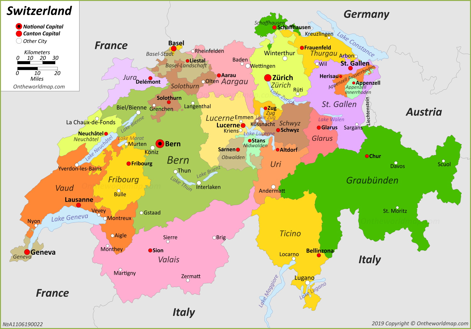 Switzerland Maps | Detailed Maps Of Switzerland (Swiss Confederation) within Free Printable Map of Switzerland