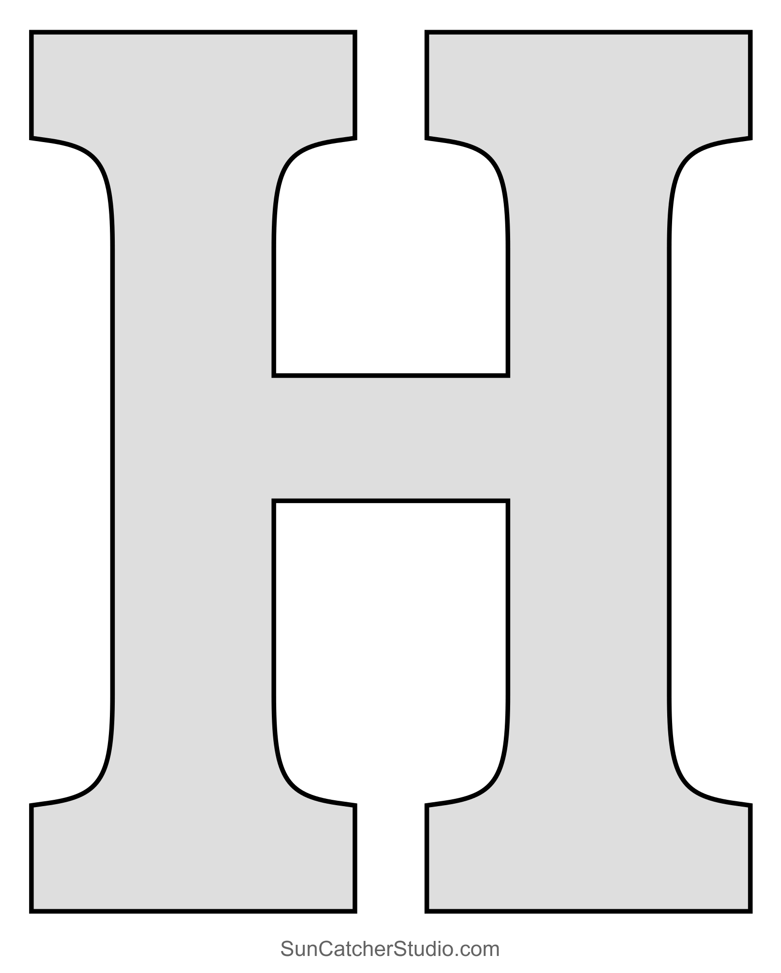 Tall Block Serif Printable Letter Stencils (Numbers And Alphabet pertaining to Downloadable Free Printable Letter Stencils