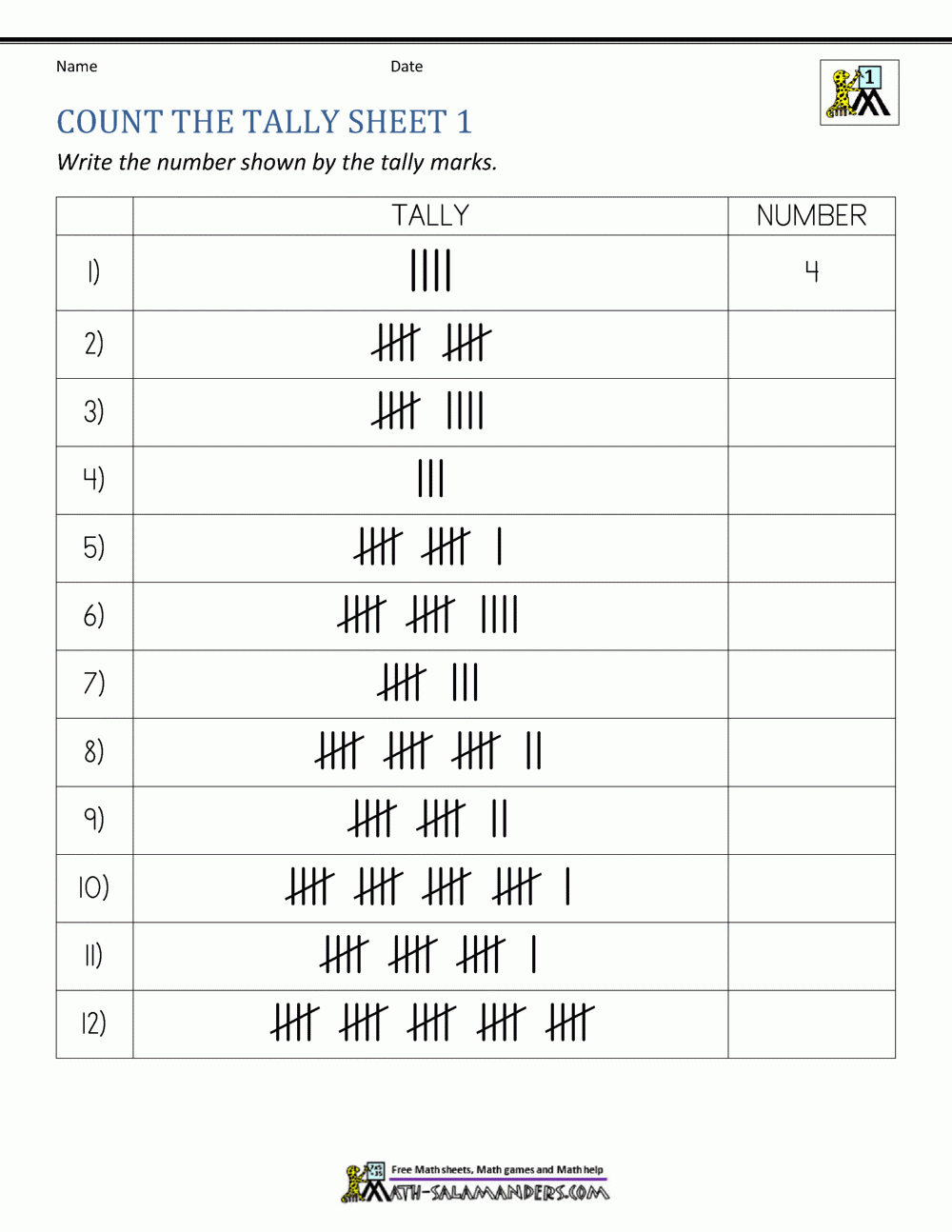 Tally Chart Worksheets pertaining to Free Tally Sheet Template