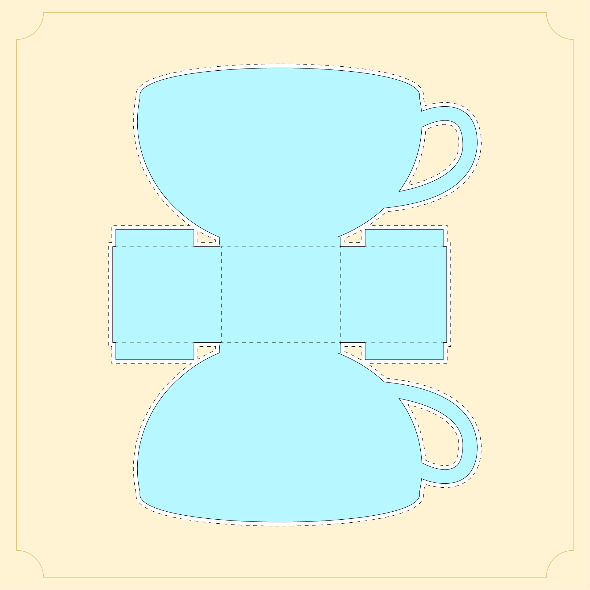 Tea Cups Box Templates - 10 Free Pdf Printables | Printablee with Free Printable Tea Cup Pattern