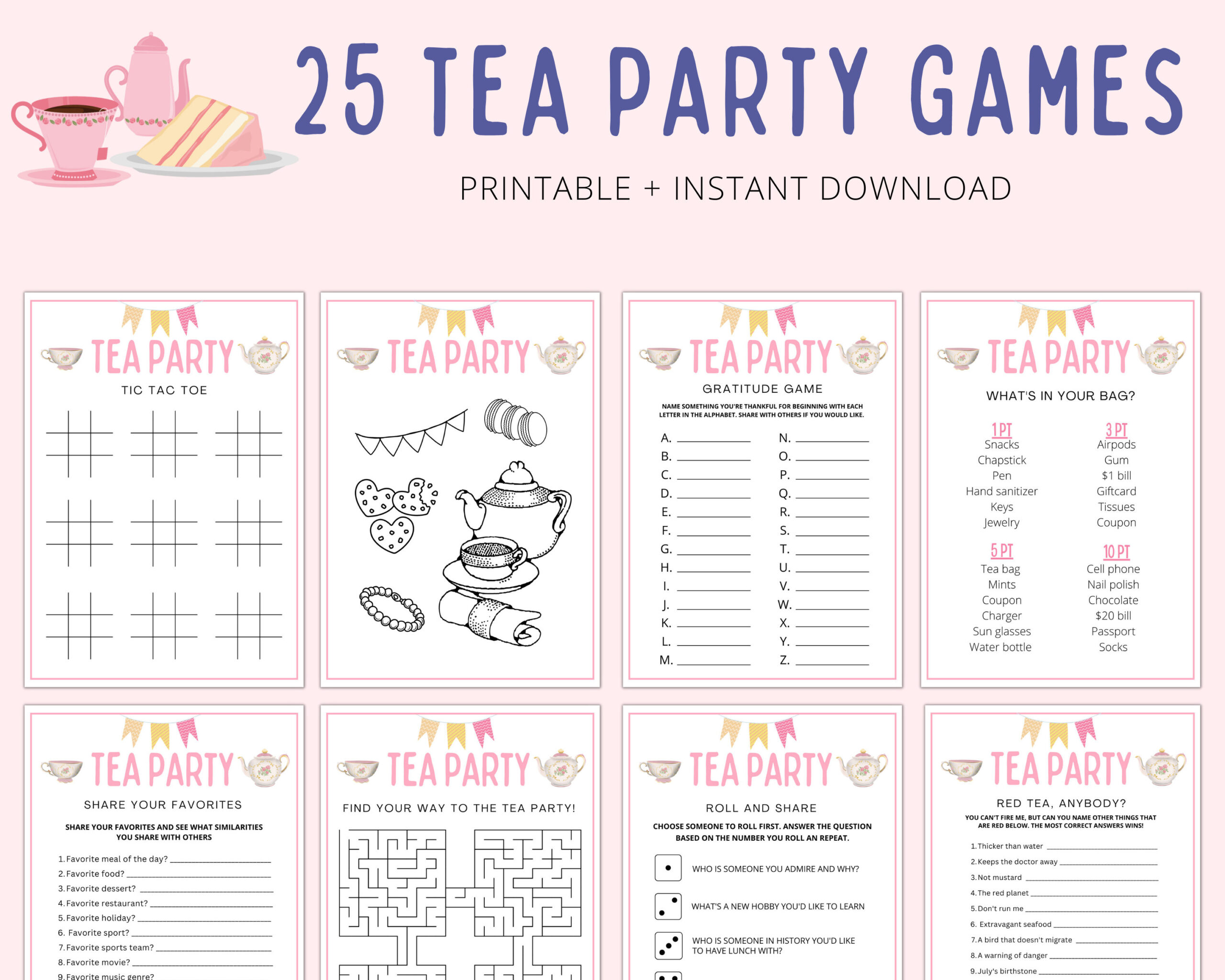 Tea Party Games | Tea Party Games Adults Kids Toddler | Tea Party throughout Free Printable Tea Party Games For Adults
