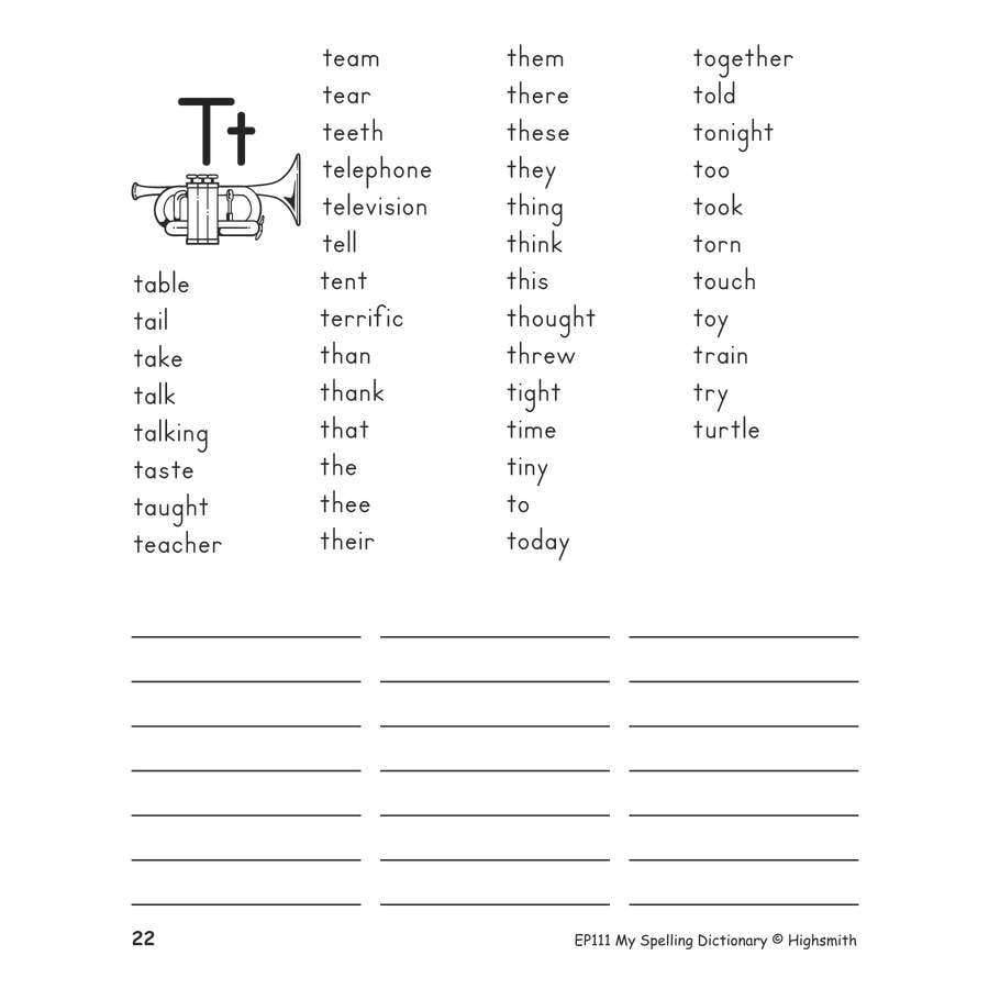 Teacher Created Resources My Spelling Dictionary* within Free Printable Spelling Dictionary For Students