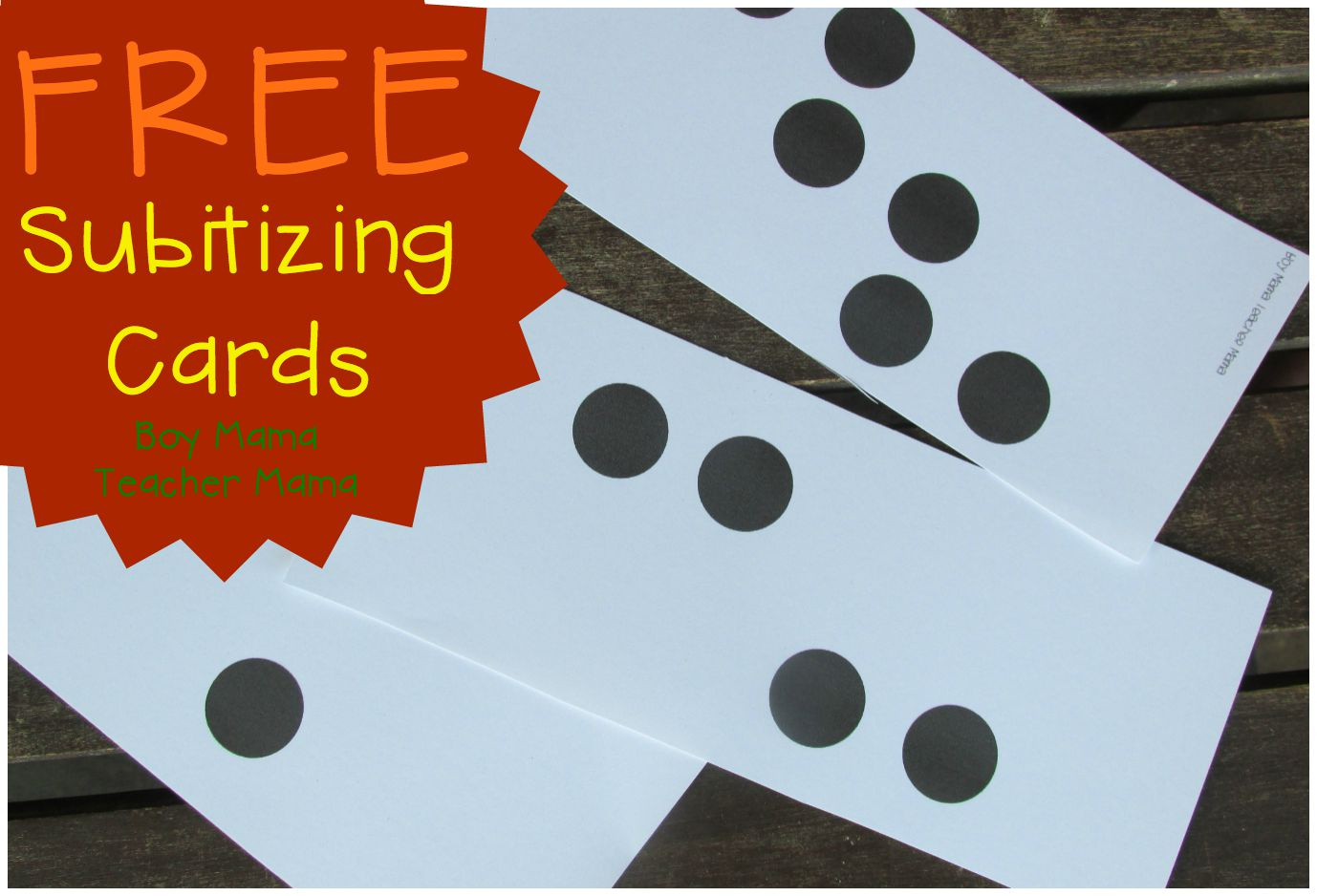 Teacher Mama: Free Subitizing Dot Cards {After School Linky} - Boy intended for Free Printable Subitizing Cards