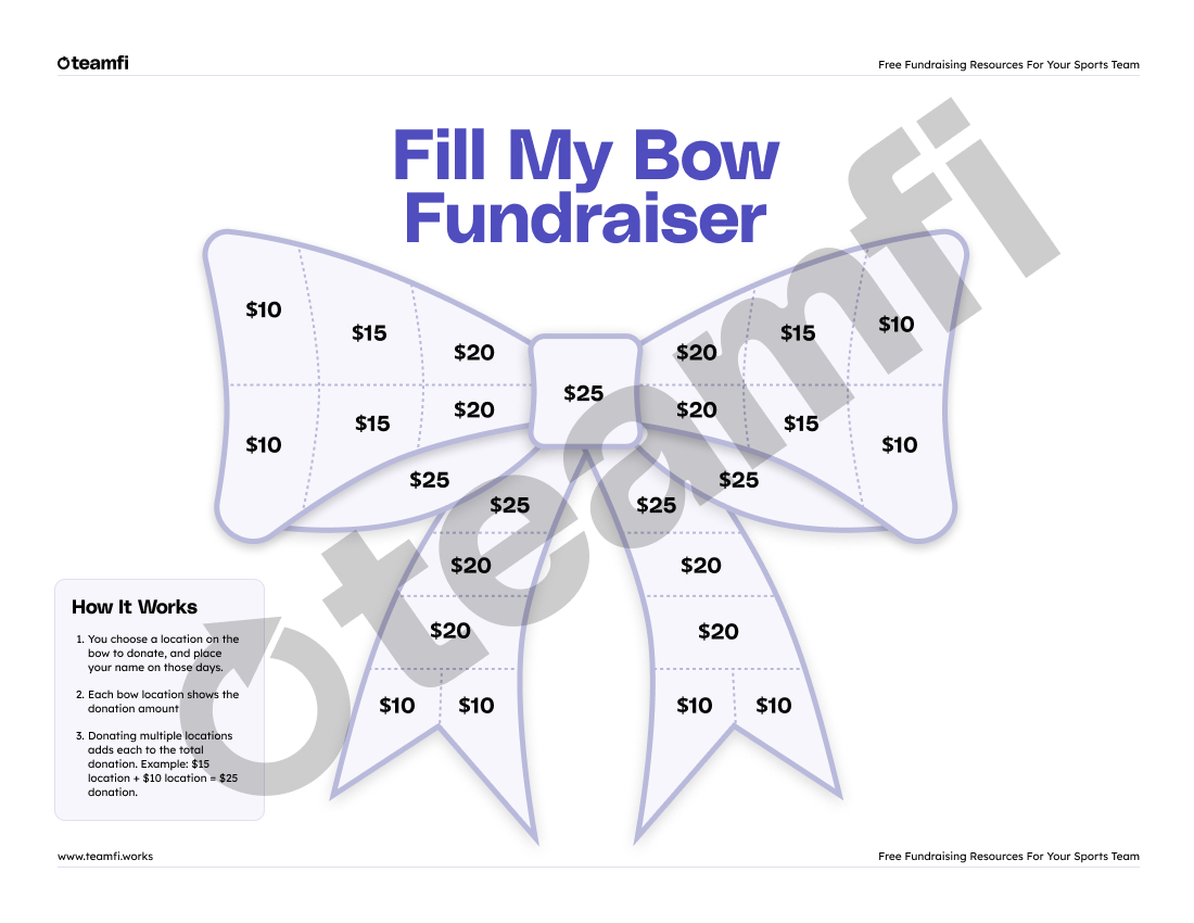 Teamfi Blog | Free Fill My Bow Cheer Fundraiser Template in Cheer Bow Template Free