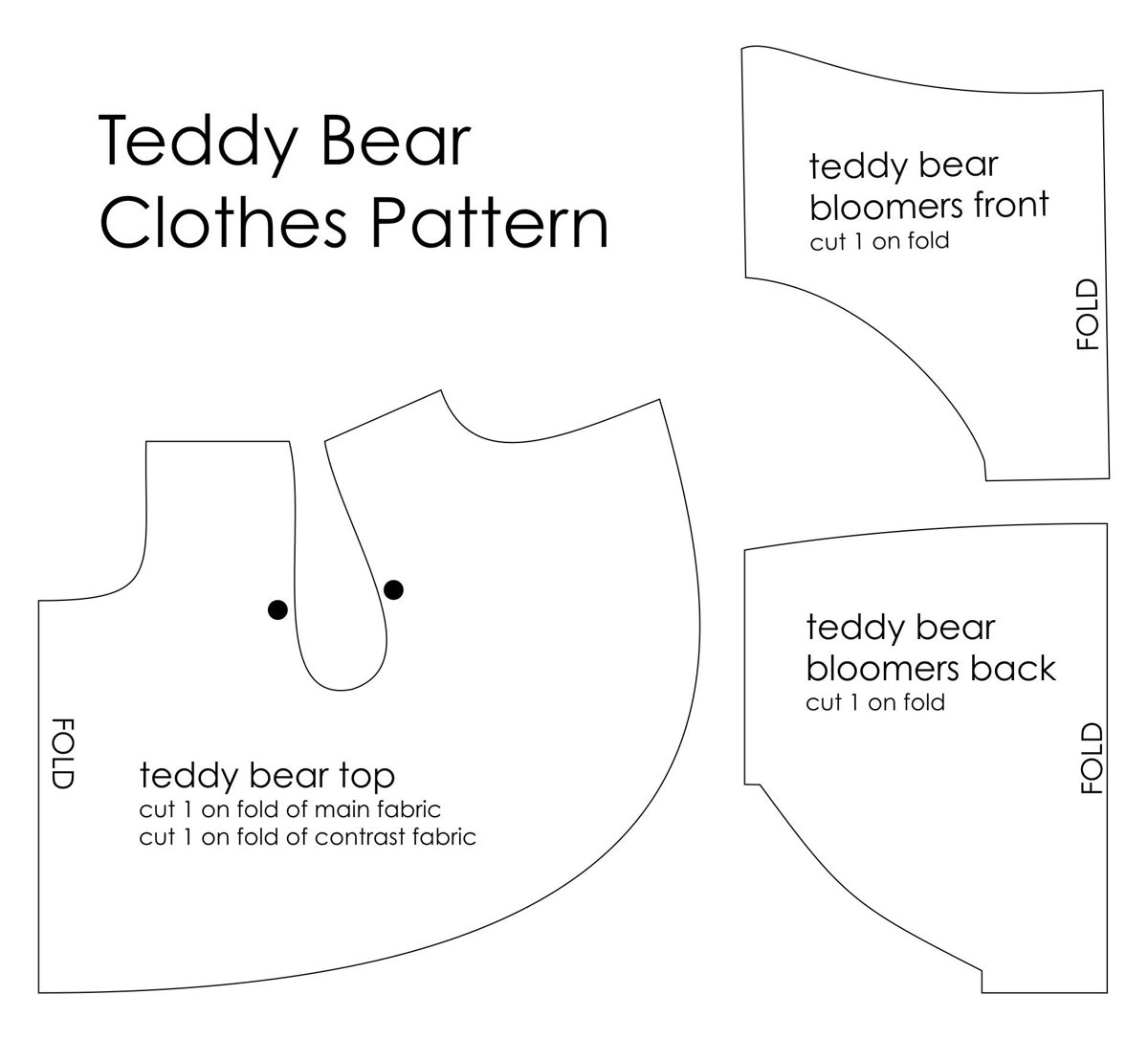 Teddy Bear Sewing Pattern - 10 Free Pdf Printables | Printablee throughout Free Printable Build A Bear Clothes Patterns