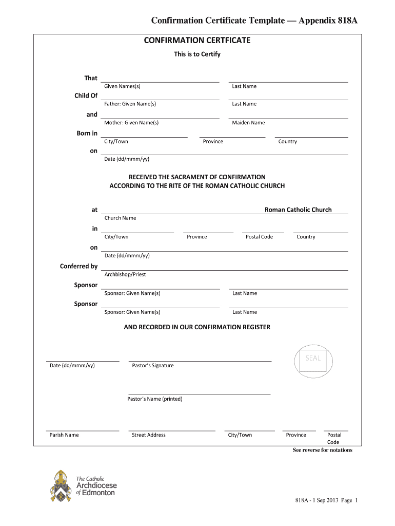 Templates Template Certificates - Fill Online, Printable, Fillable throughout Free Confirmation Certificate Template