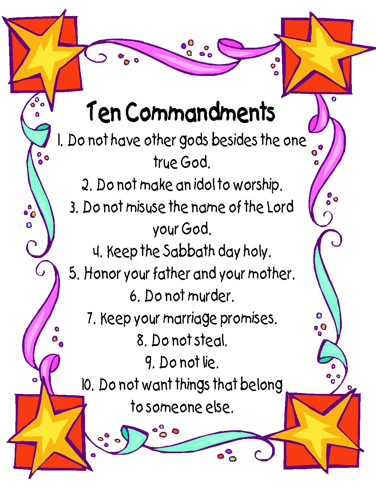 Ten Commandments Poster | Please Visit Kathyahutto inside 10 Commandments Printable Free