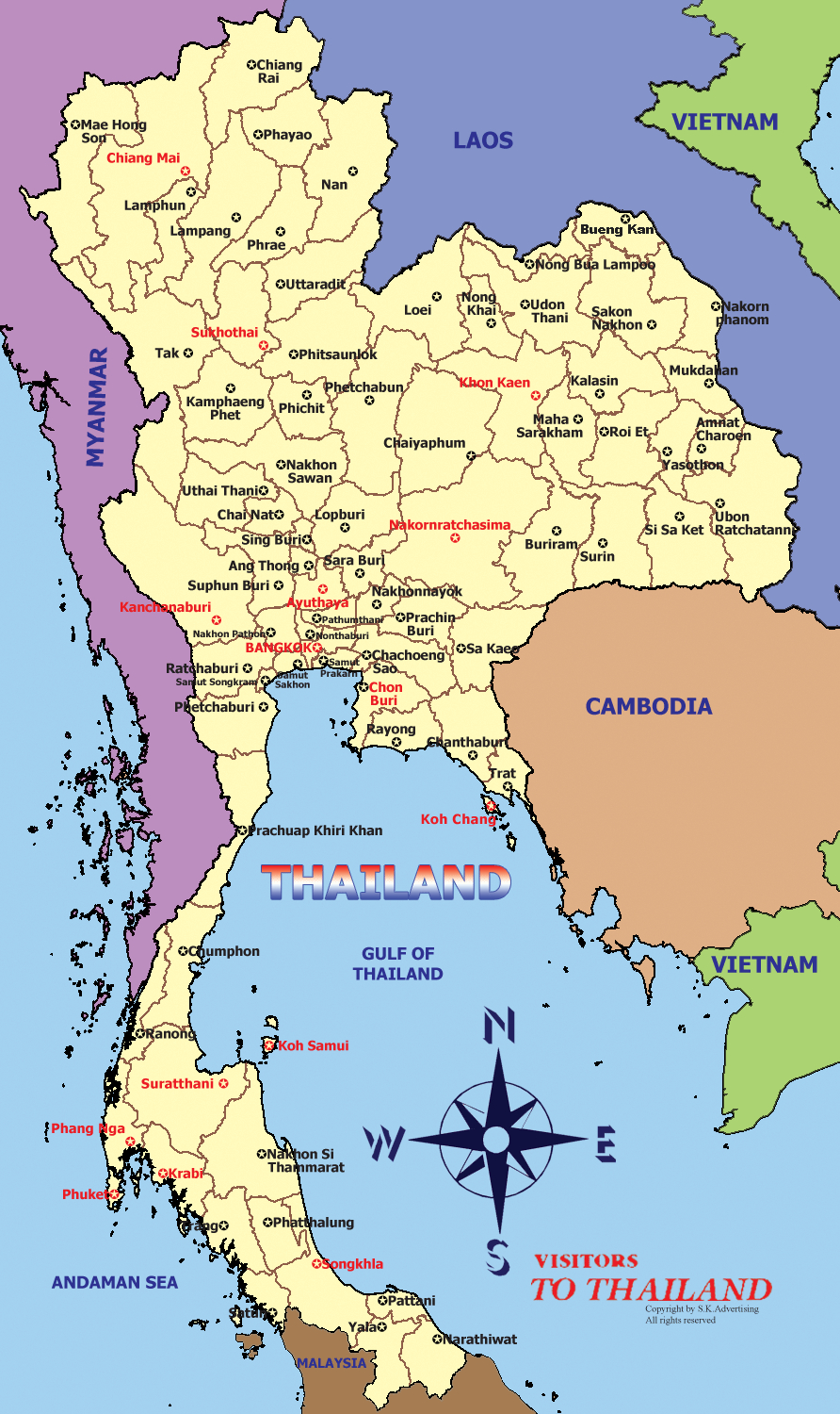Thai Map throughout Free Printable Map Of Thailand