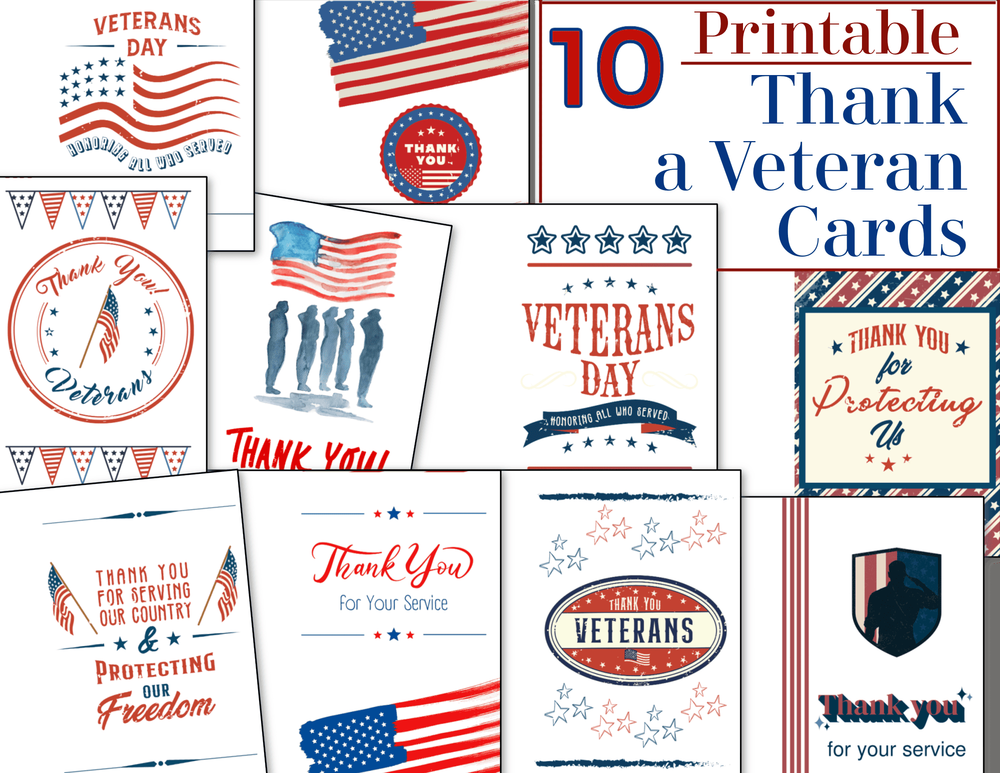 Thank A Veteran Cards - Free Printable - Organized 31 with Free Printable Patriotic Thank You Cards