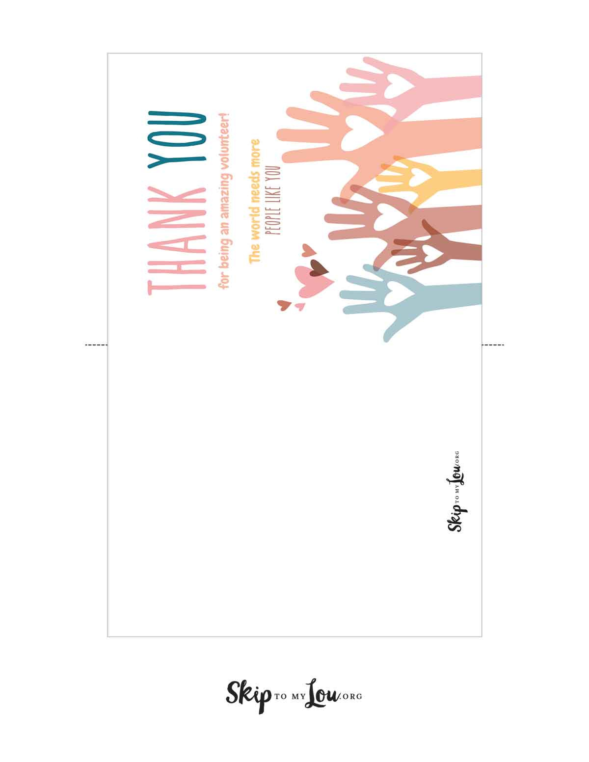 Thank You Volunteers {Free Printable Card} | Skip To My Lou with Free Printable Volunteer Thank You Cards