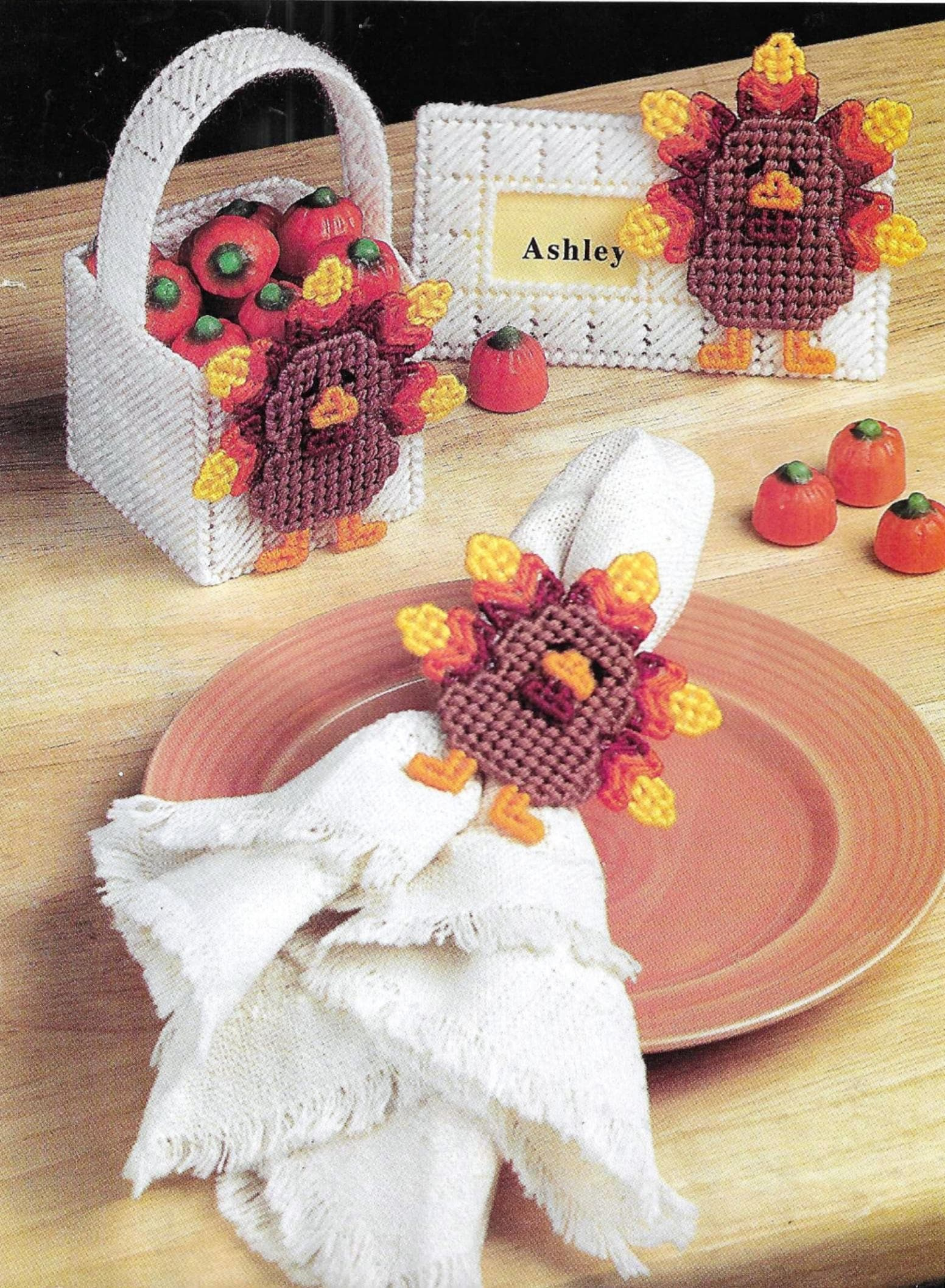 Thanksgiving Table Plastic Canvas Pattern Pdf - Etsy regarding Free Printable Thanksgiving Plastic Canvas Patterns