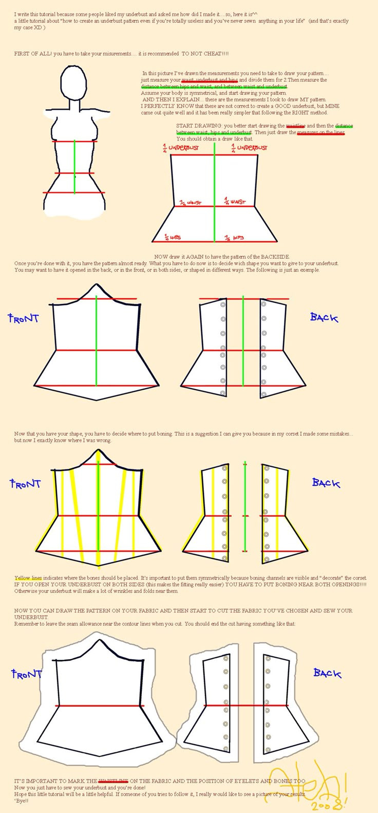 That&amp;#039;S The Way I Used To Sew My Underbust ([Link]) Really Easier for Printable Underbust Corset Pattern