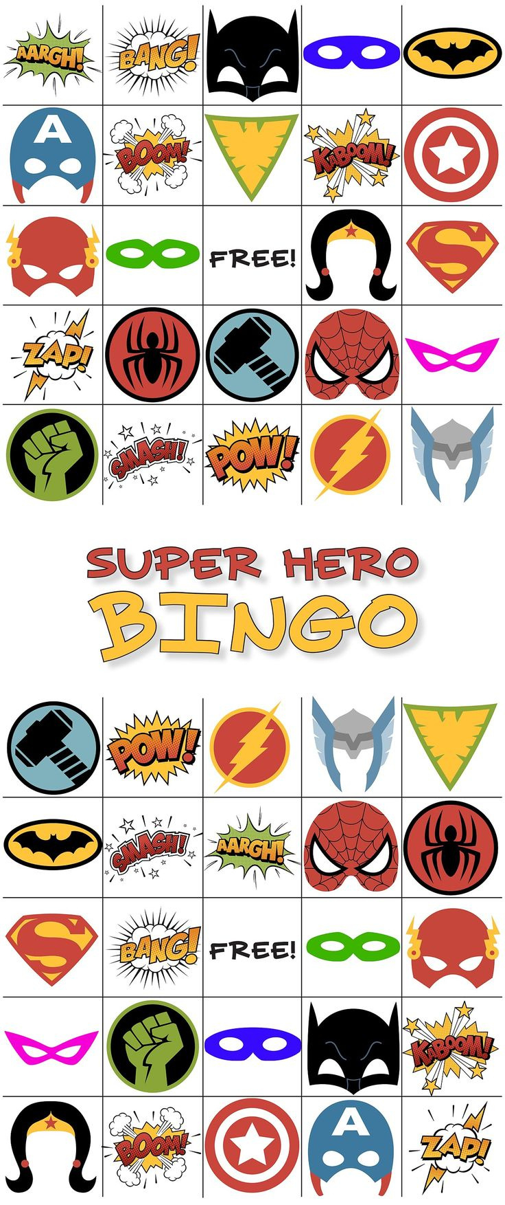 The Best Free Printable Superhero Bingo Game throughout Superhero Bingo Free Printable