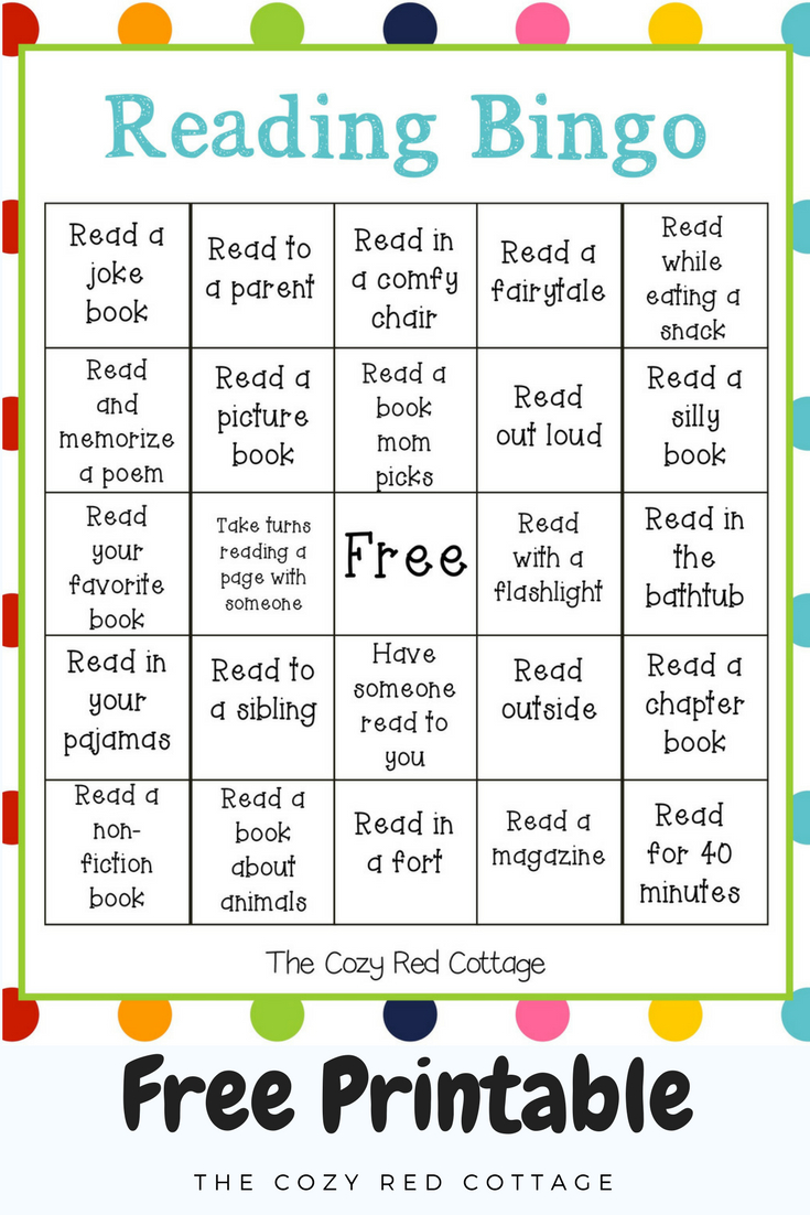 The Cozy Red Cottage: Reading Bingo (Free Printable) within Free Printable Reading Games