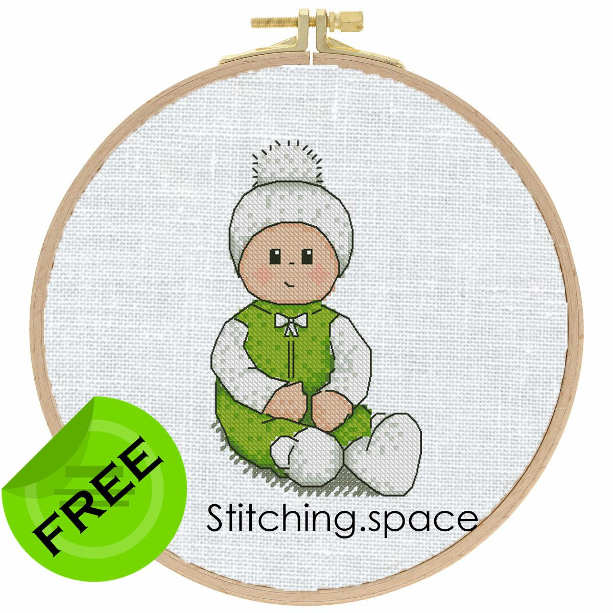 The Free Printable Pdf Cross-Stitch Pattern “Baby Winter” In throughout Free Printable Baby Boy Cross Stitch Patterns