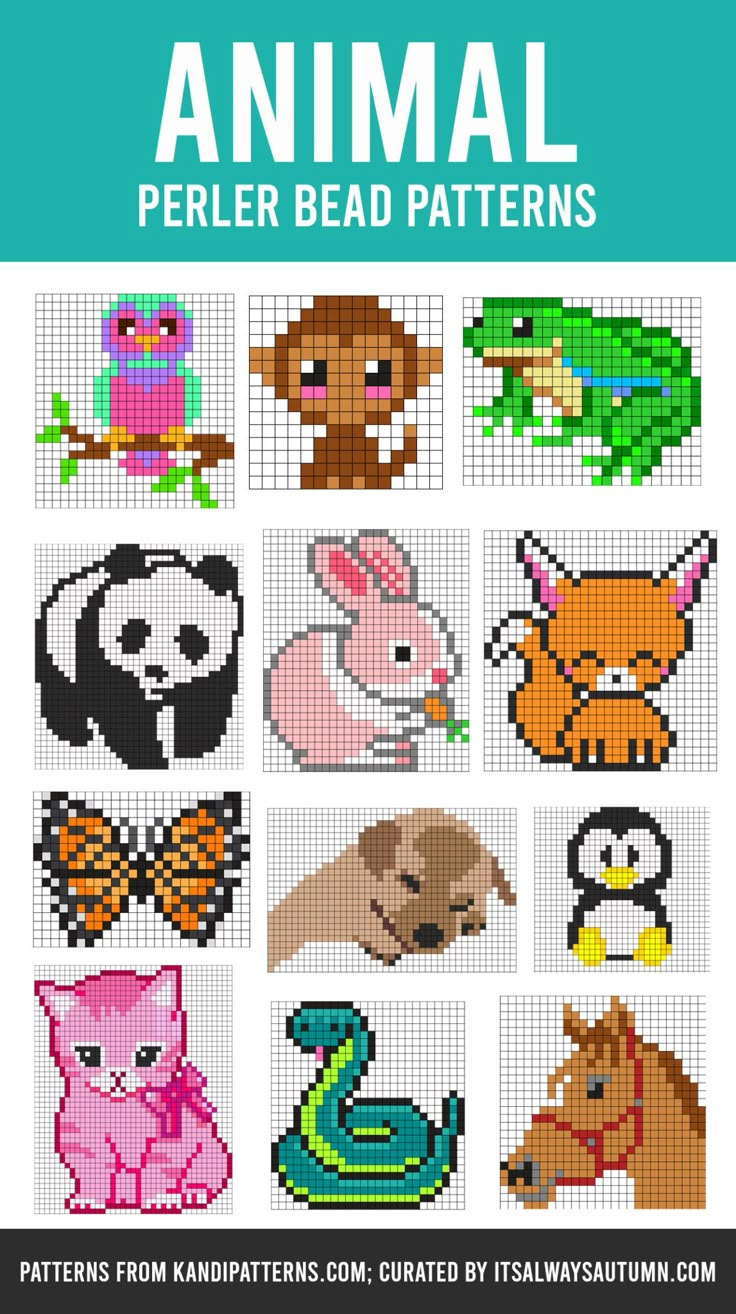 The Giant List Of Perler Bead Patterns {Fuse Beads, Melty Beads} regarding Free Printable Animal Bead Patterns