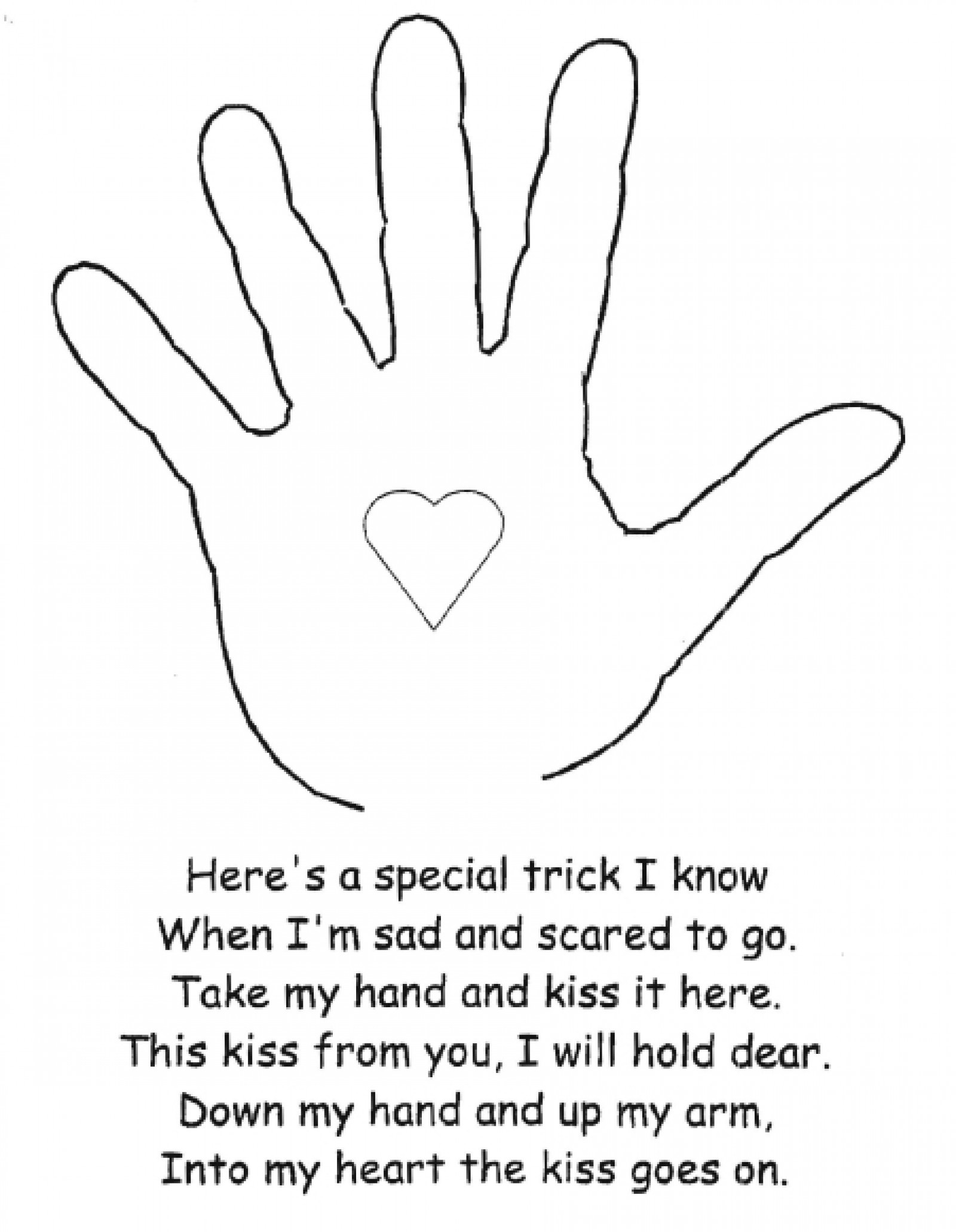 The Kissing Hand Activity | Lovetoteach intended for Free Kissing Hand Poem Printable