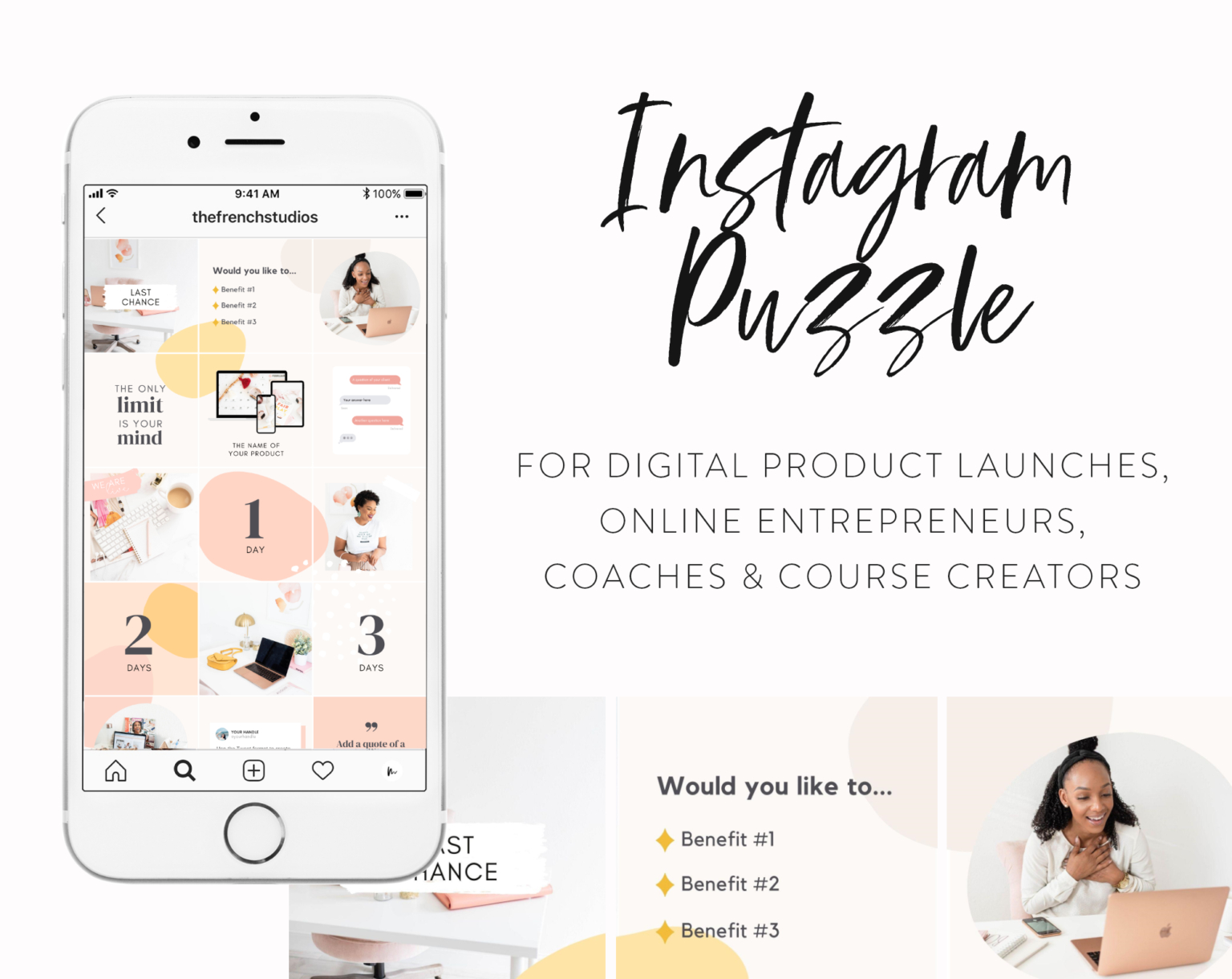 The Launch Instagram Puzzle Template Pack - My Social Boutique in Free Instagram Puzzle Template Canva