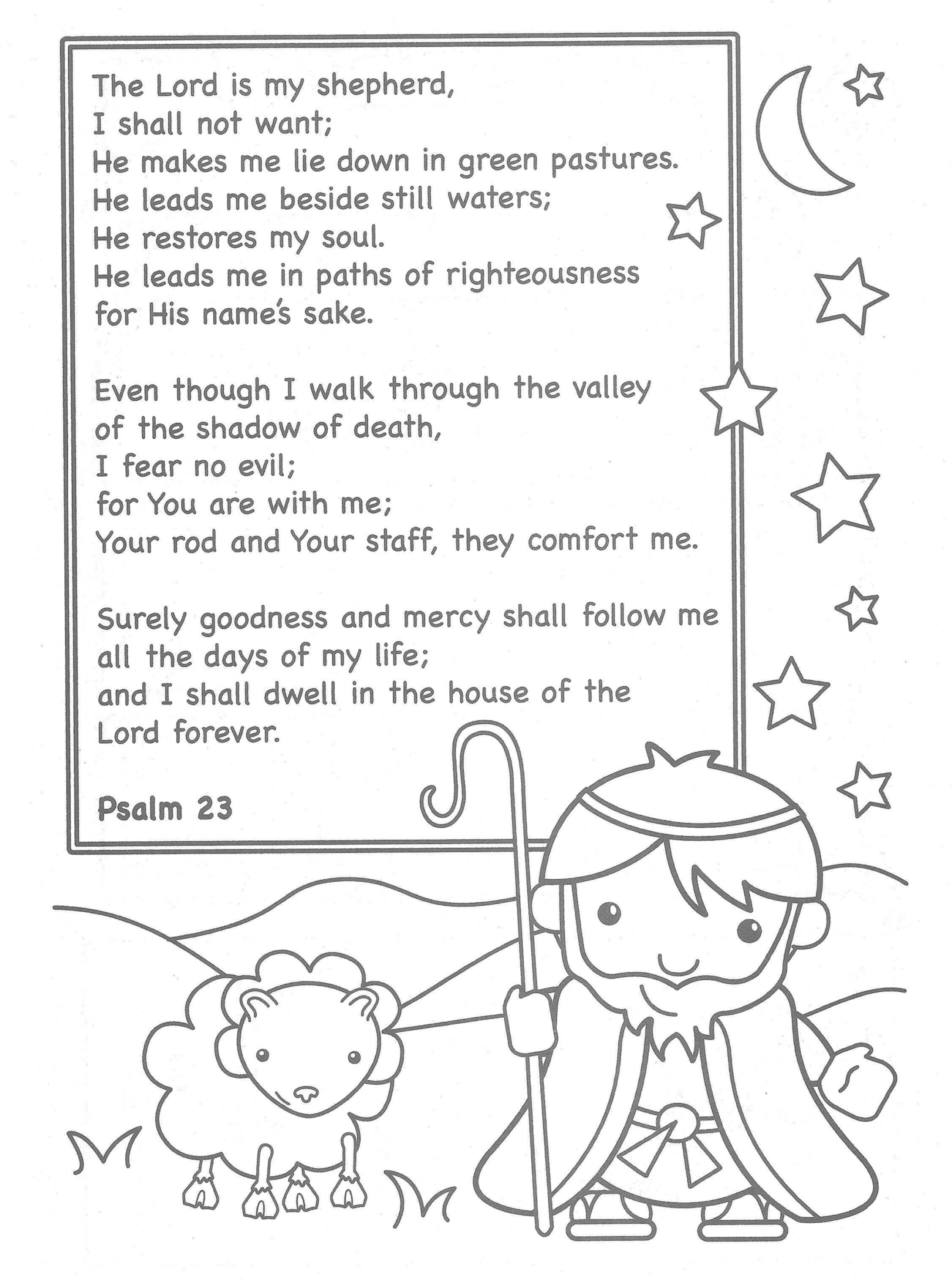 The Lord Is My Shepherd Coloring Page for Free Printable Psalm 23 Coloring Pages