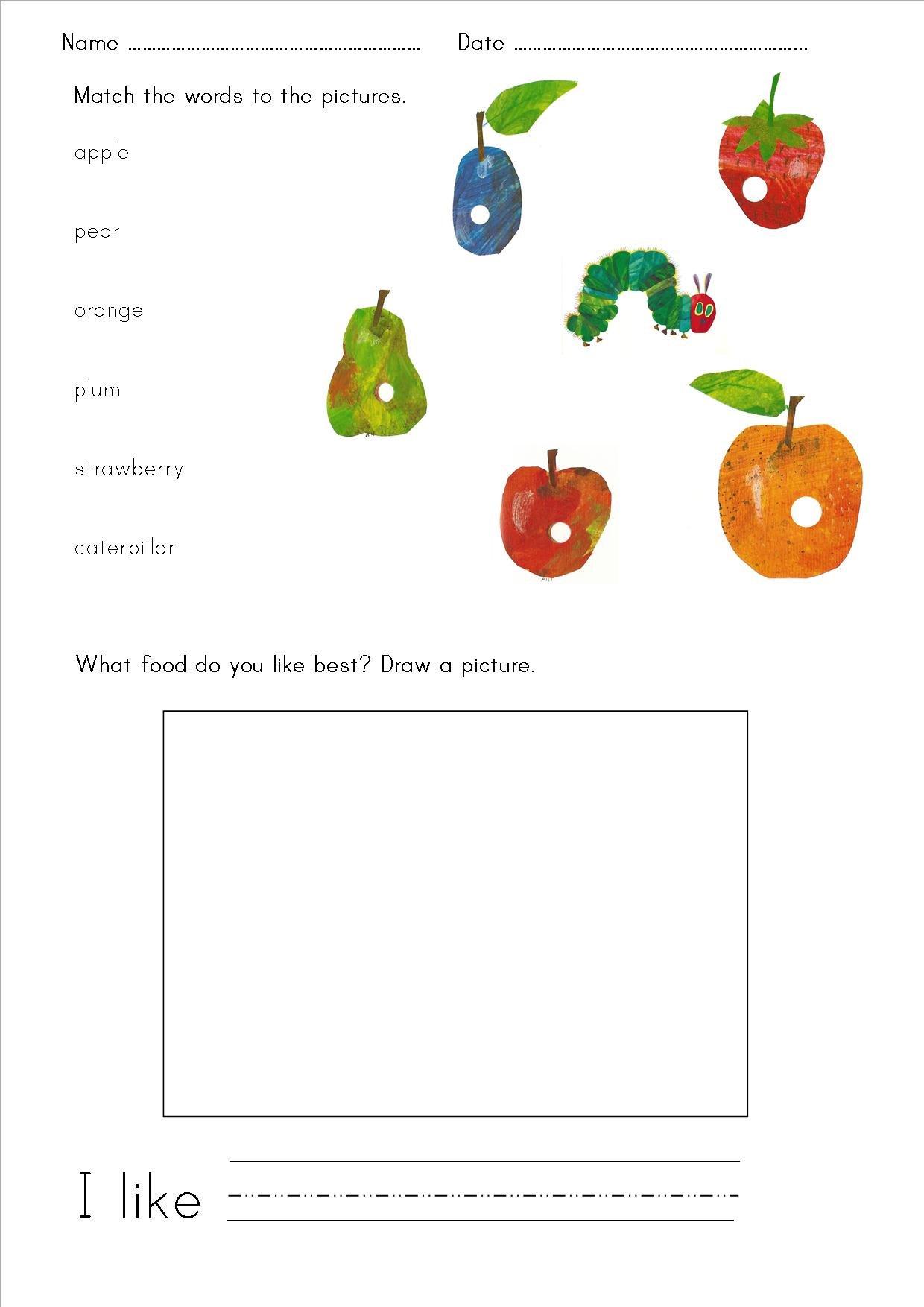 The Very Hungry Caterpillar | Primary Efl Resources with The Very Hungry Caterpillar Free Printable Worksheets