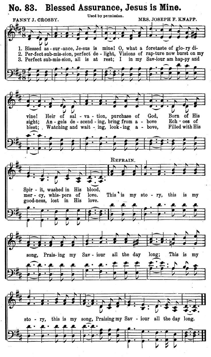 This Is My Story. This Is My Song. Praising My Savior, All The Day with Free Printable Christian Music Lyrics