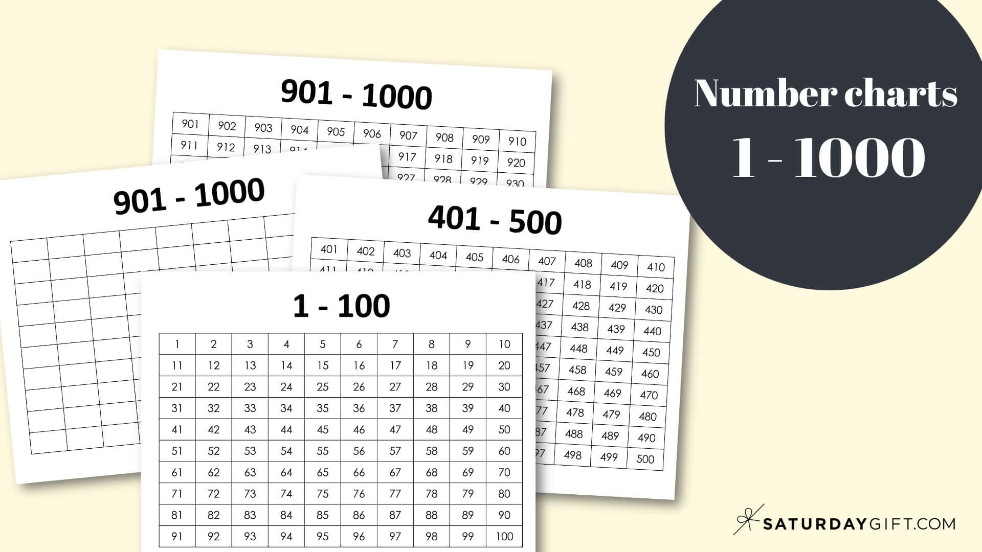 Thousands Chart Printable - Free Numbers 1-1000 Worksheets within 1000S Chart Free Printable